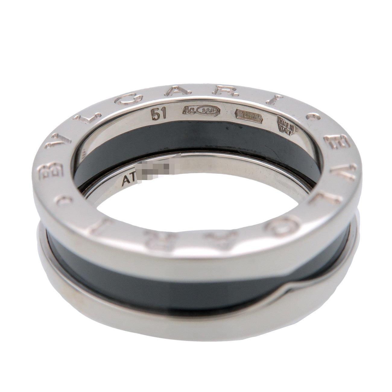 BVLGARI B-Zero1 Save the Children Ring SV925 Black Ceramic US5.5