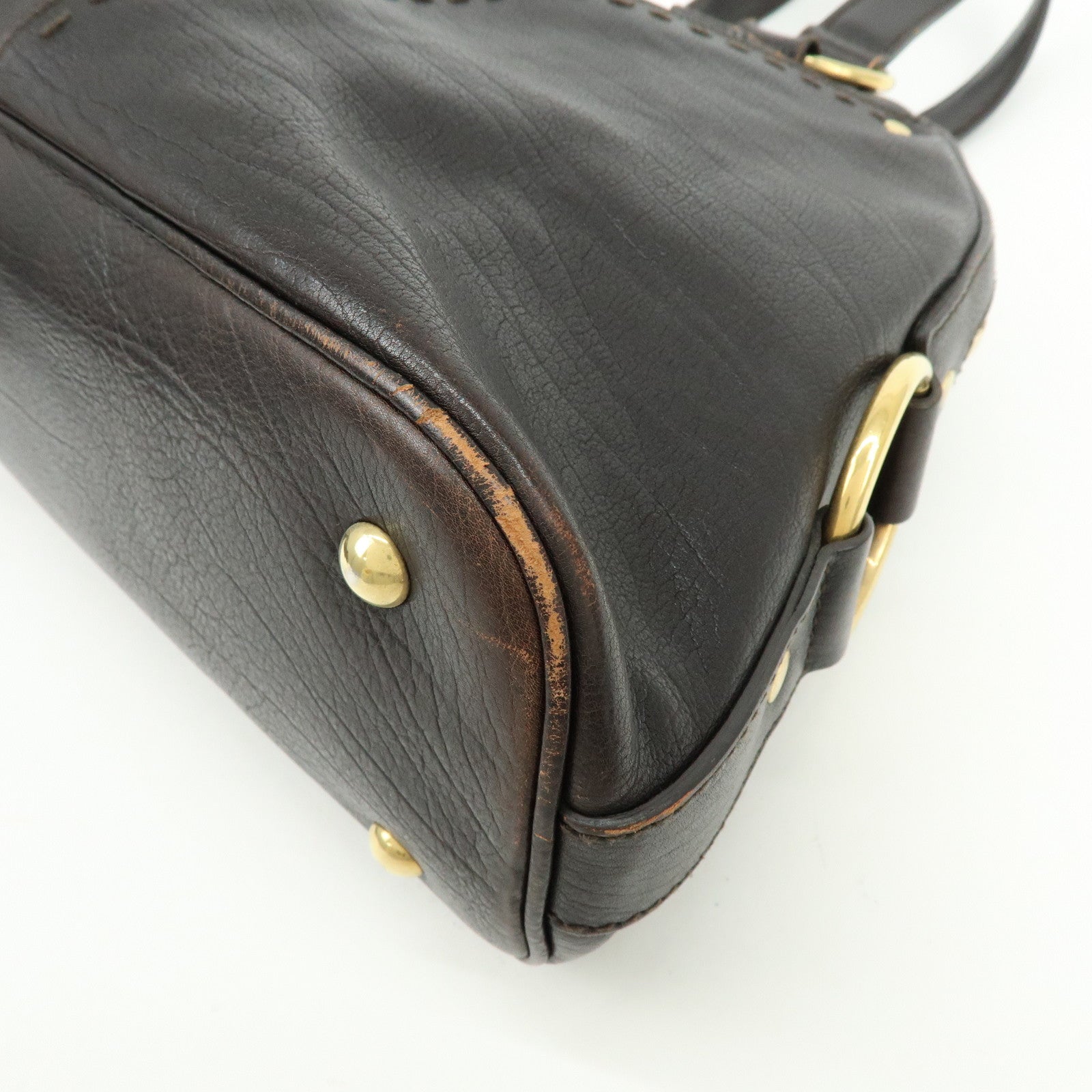 SAINT LAURENT PARIS Muse Y Line Calf Leather Hand Boston Bag Brown