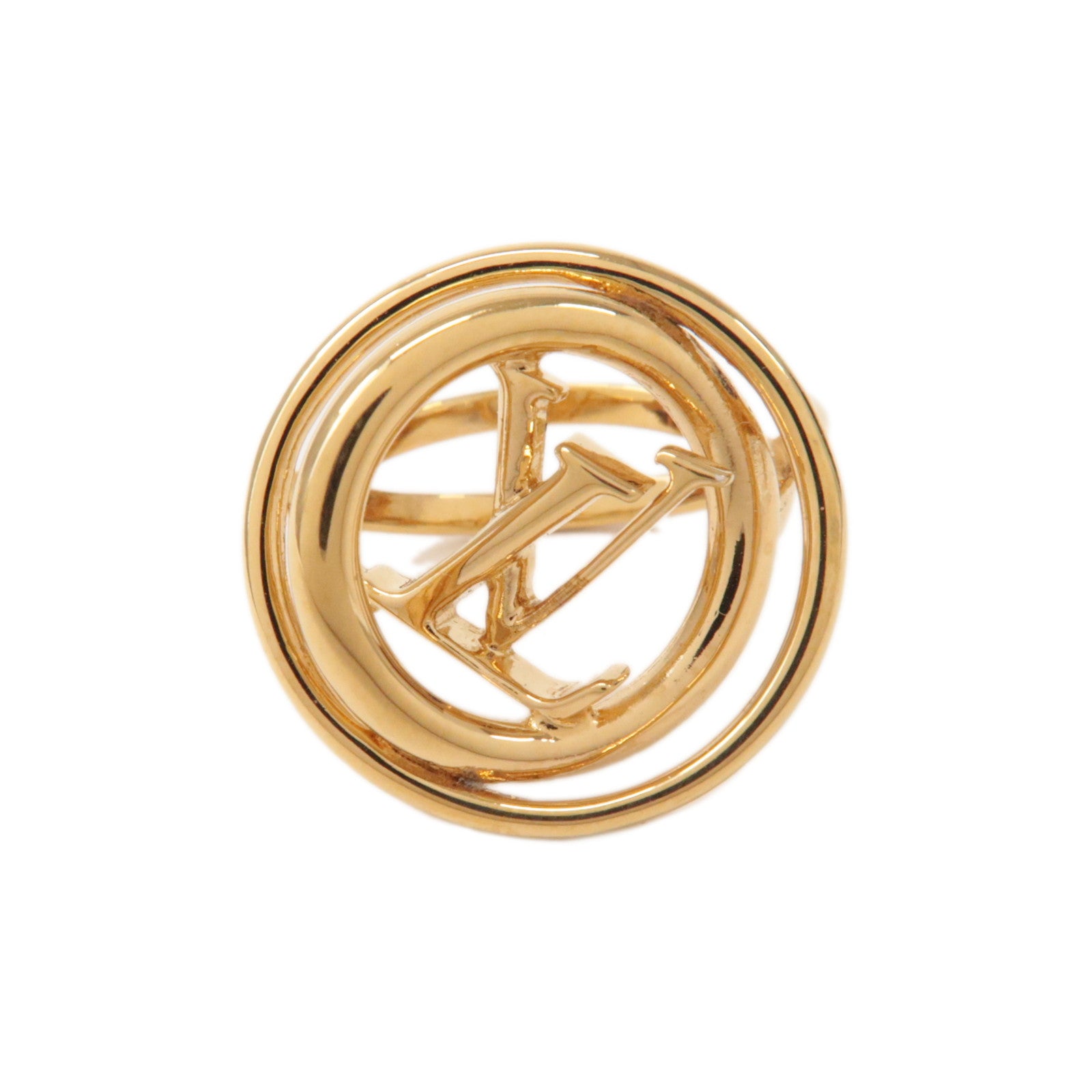 Louis Vuitton Bague LV Logo Metal Stellar Ring Gold S M0937