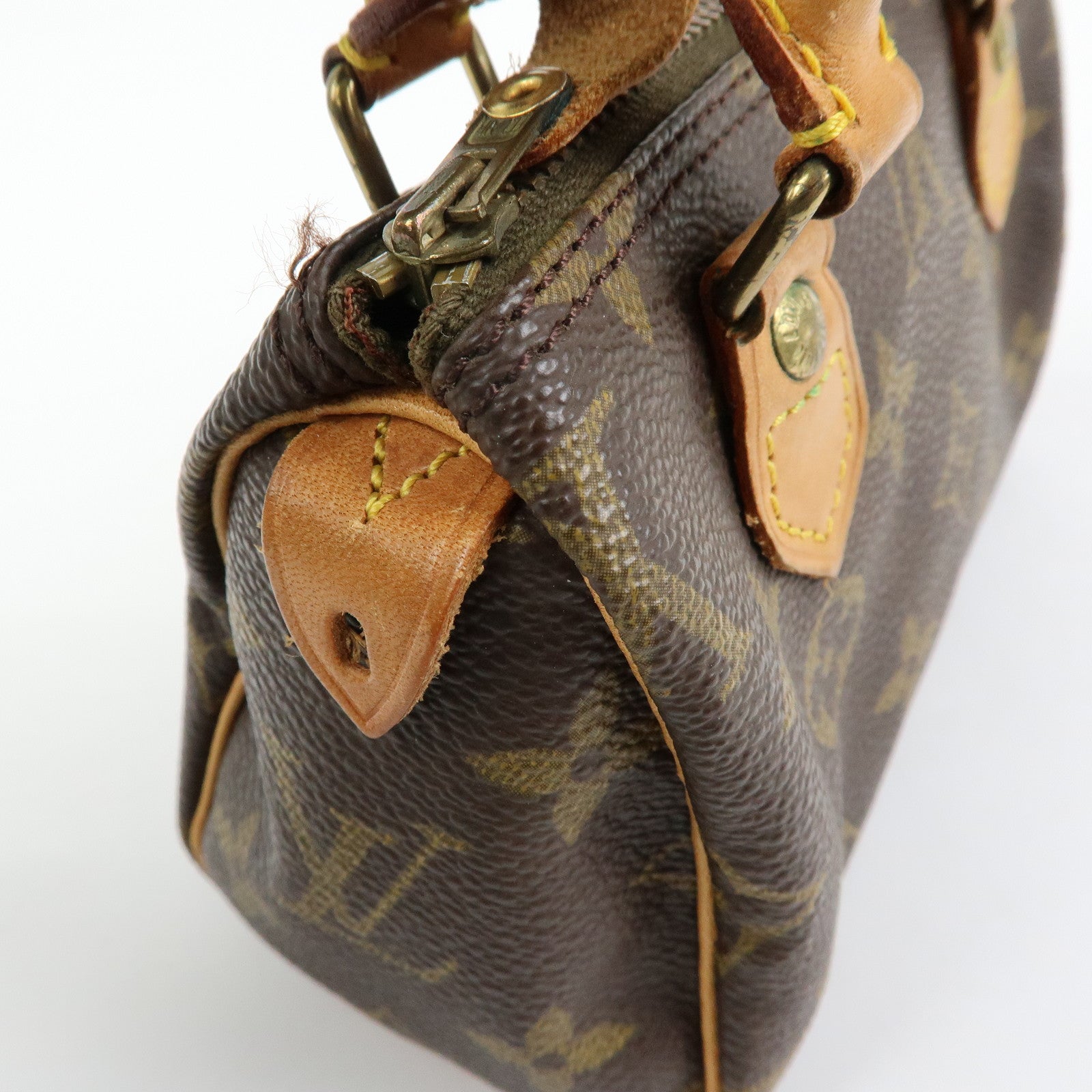 Louis Vuitton Monogram Mini Speedy Hand Bag & Strap Brown M41534