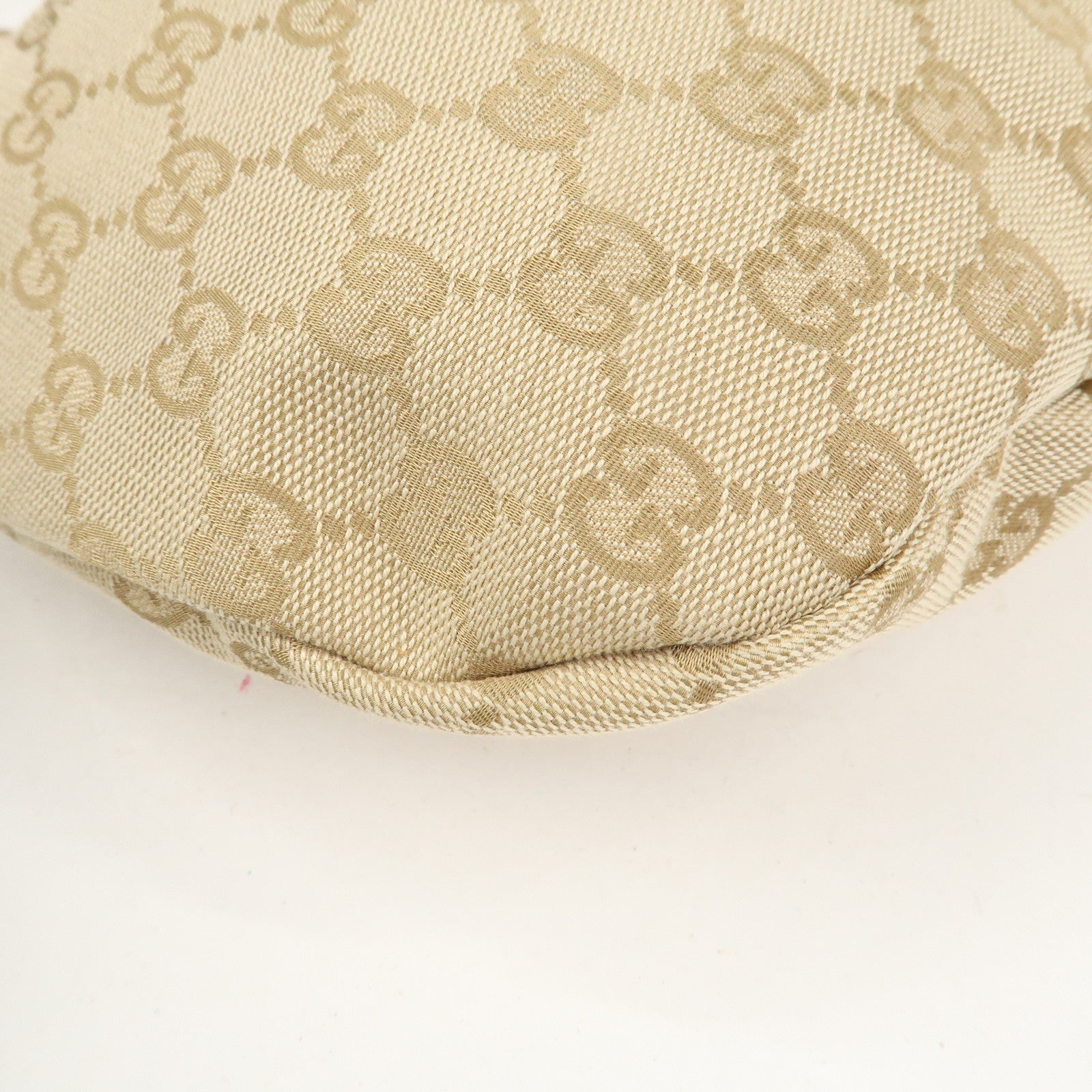 GUCCI Bamboo GG Canvas Leather Shoulder Bag Hand Bag Beige 124293