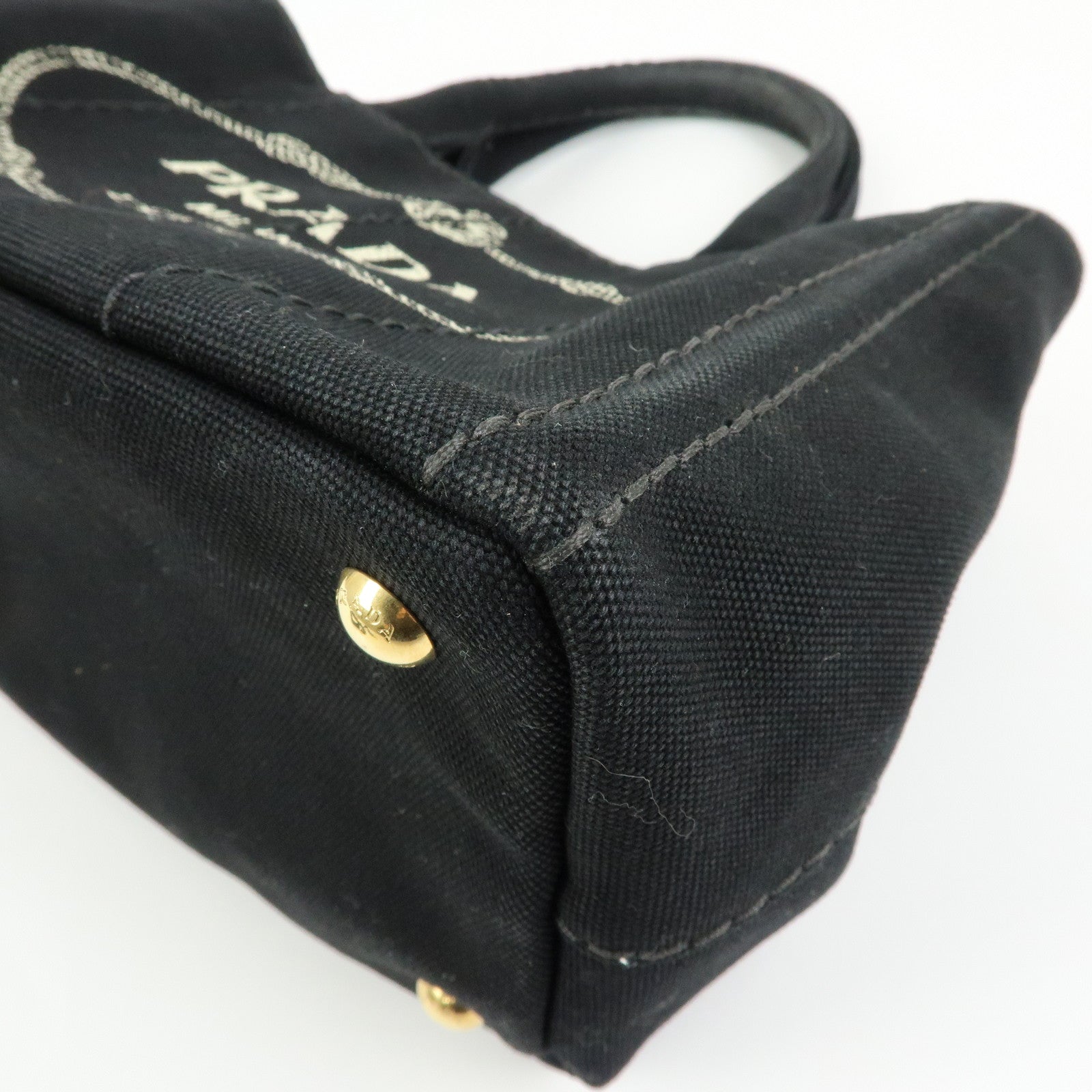 PRADA Triangle Logo Canapa Mini Canvas 2Way Bag Hand Bag 1BG439