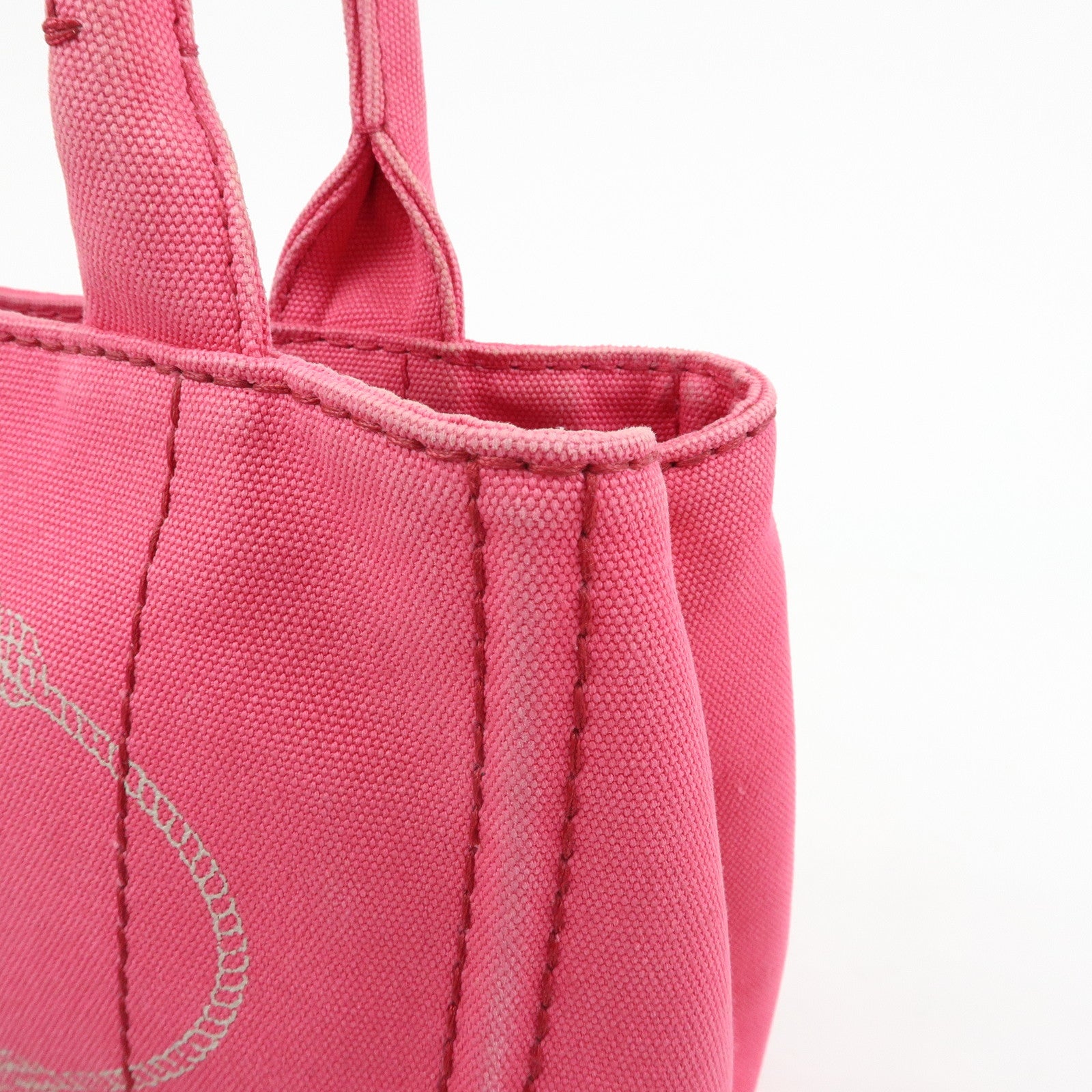 PRADA Canapa Mini Canvas 2Way Bag Hand Bag Shoulder Bag Pink 1BG439