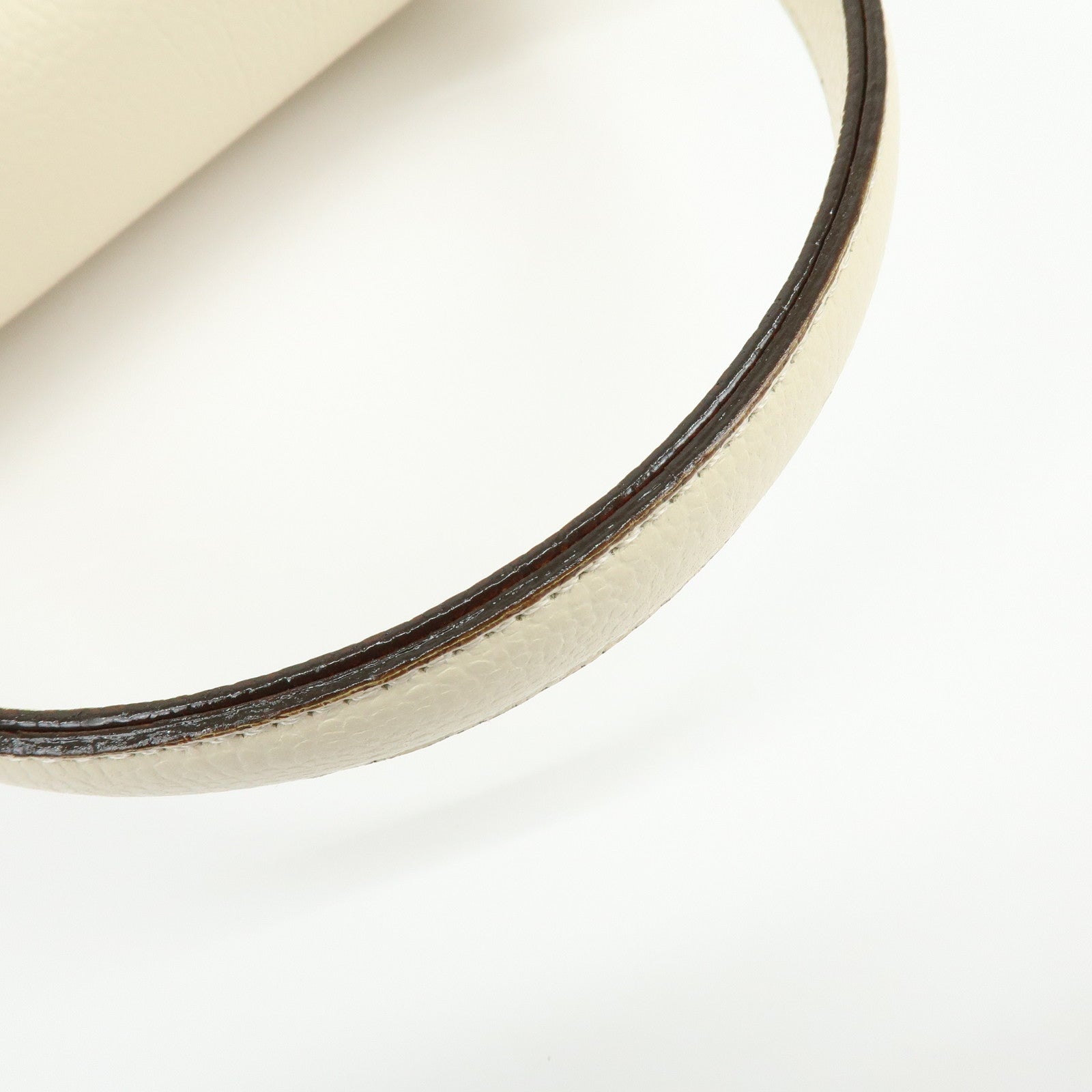 VALENTINO GARAVANI V Logo Leather Hand Bag Ivory
