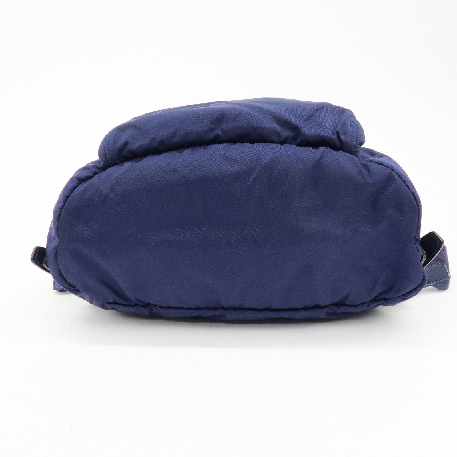 PRADA Triangle Logo Nylon Leather Backpack Rucksack Navy B4650F