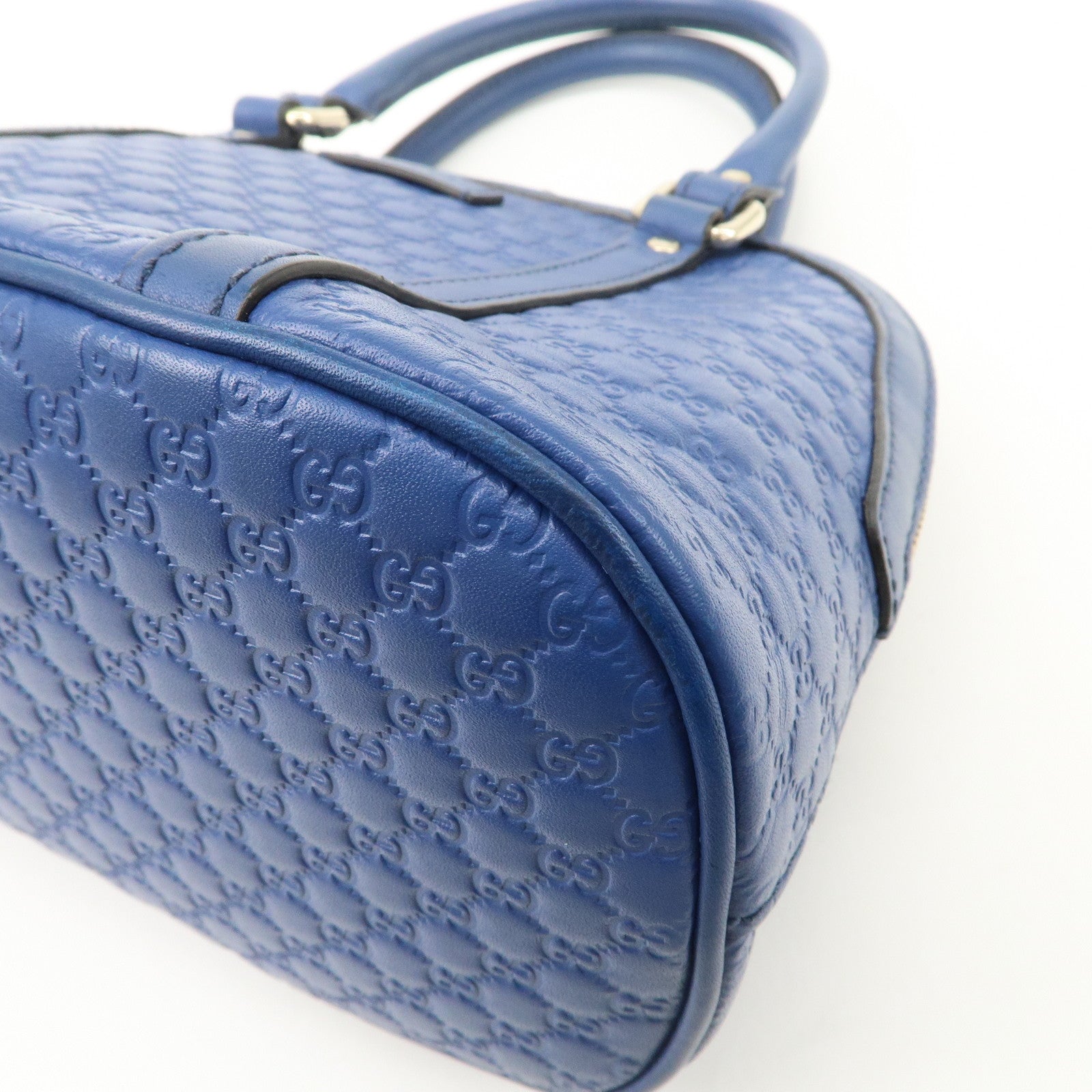 GUCCI Micro Guccissima 2Way Bag Hand Bag Shoulder Bag Blue 449654