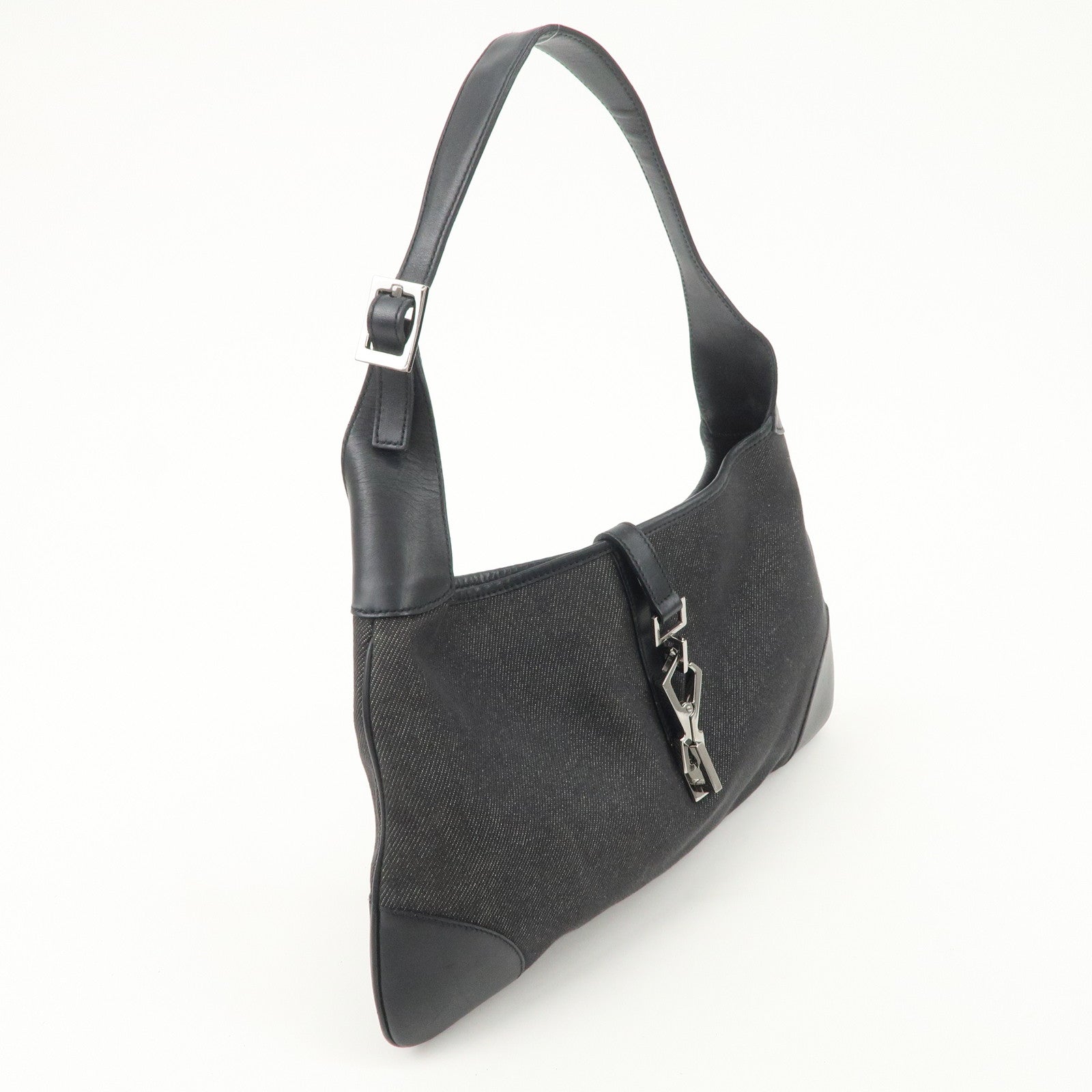 GUCCI Kandensky Denim Leather Shoulder Bag Hand Bag Black 28628