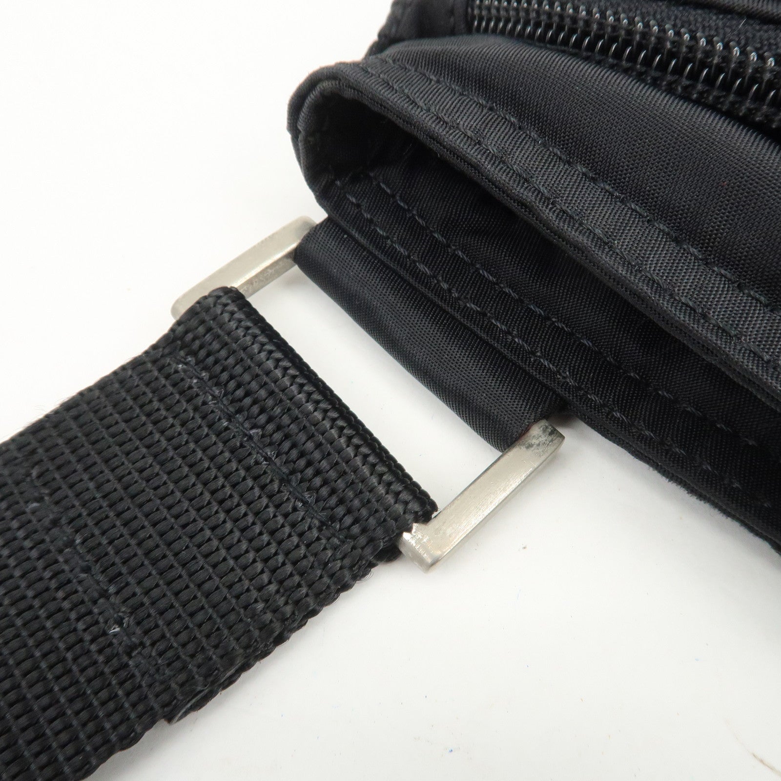 PRADA Triangle Logo Nylon Shoulder Bag Crossbody Bag Black B7372