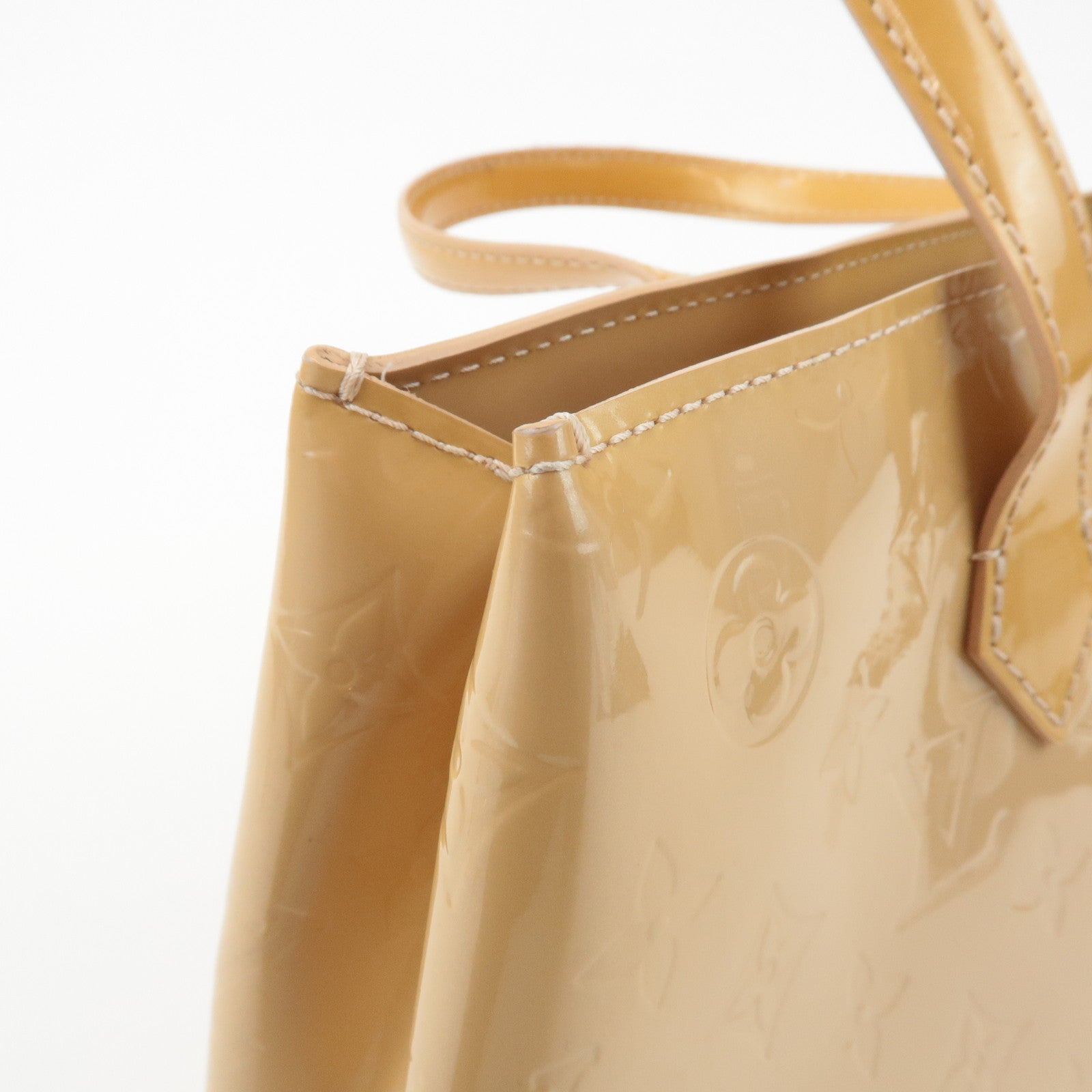 Louis Vuitton Monogram Vernis Wilshire PM Hand Bag Blanc Corail M91642 Used