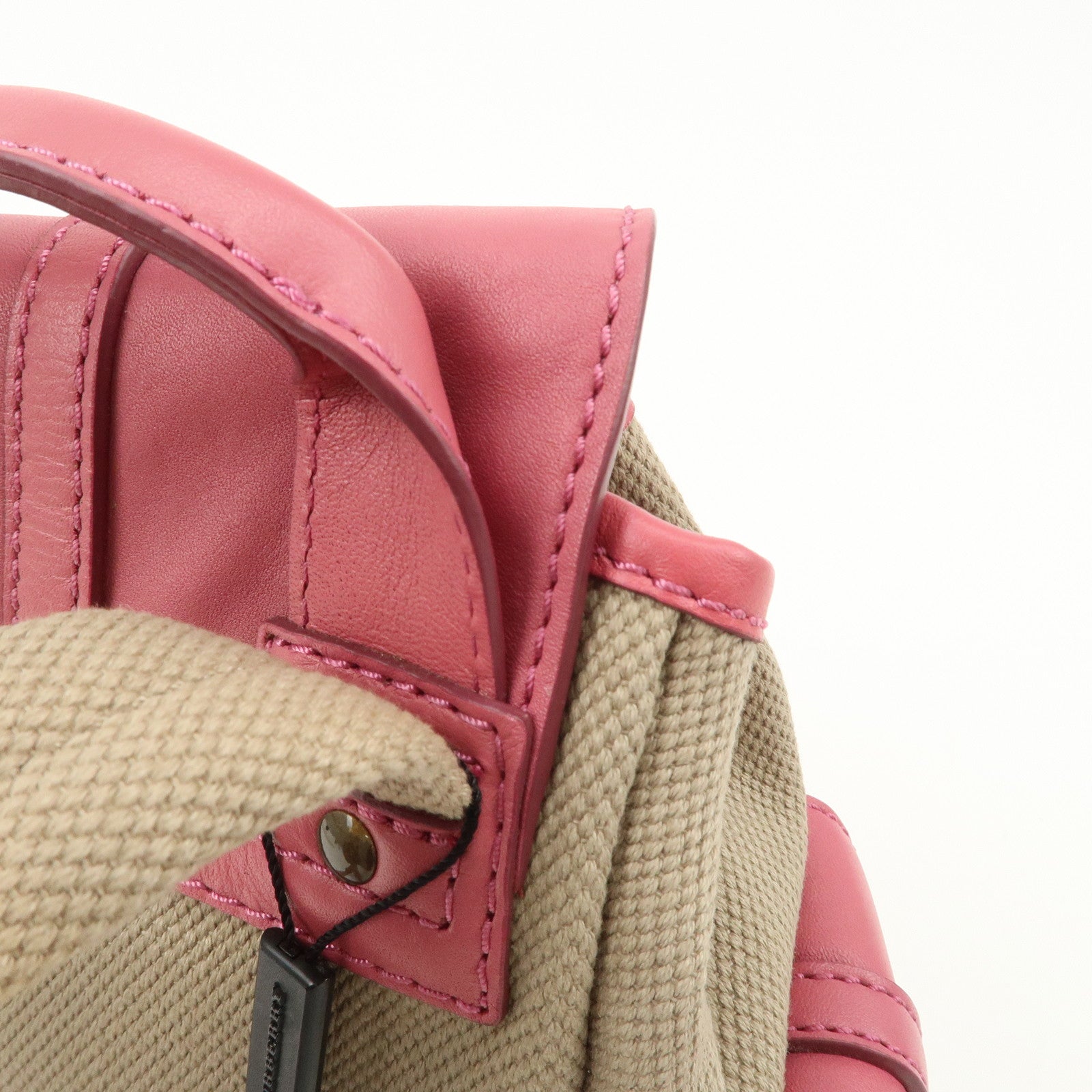 BURBERRY Children Canvas Leather Mini Rucksack Backpack Beige Pink