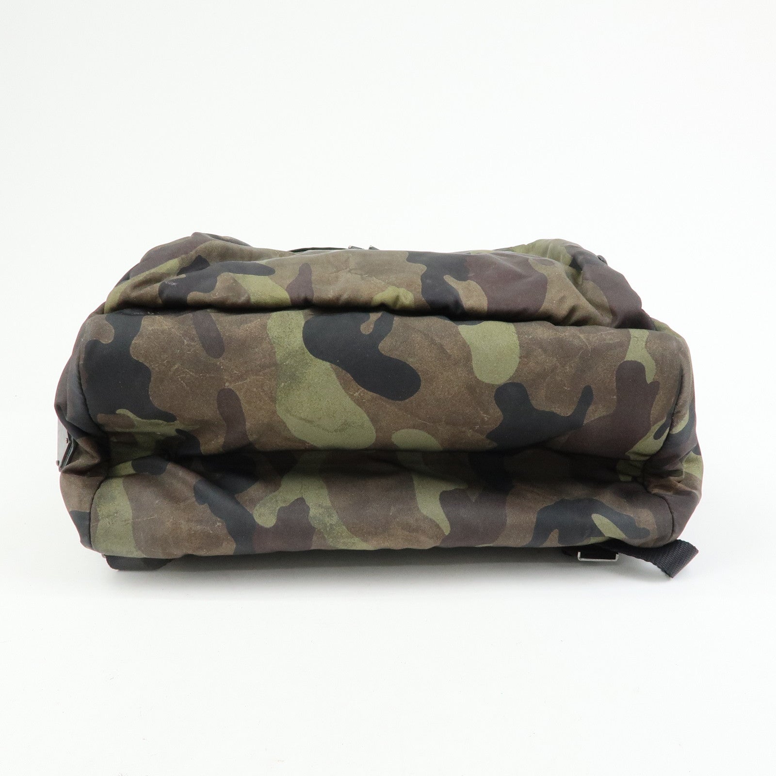 PRADA Triangle Logo Nylon Leather Backpack Camouflage VZ0066
