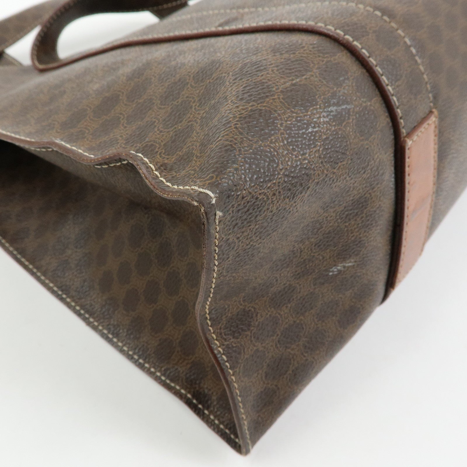 CELINE Macadam PVC Leather Tote Bag Shoulder Bag Brown