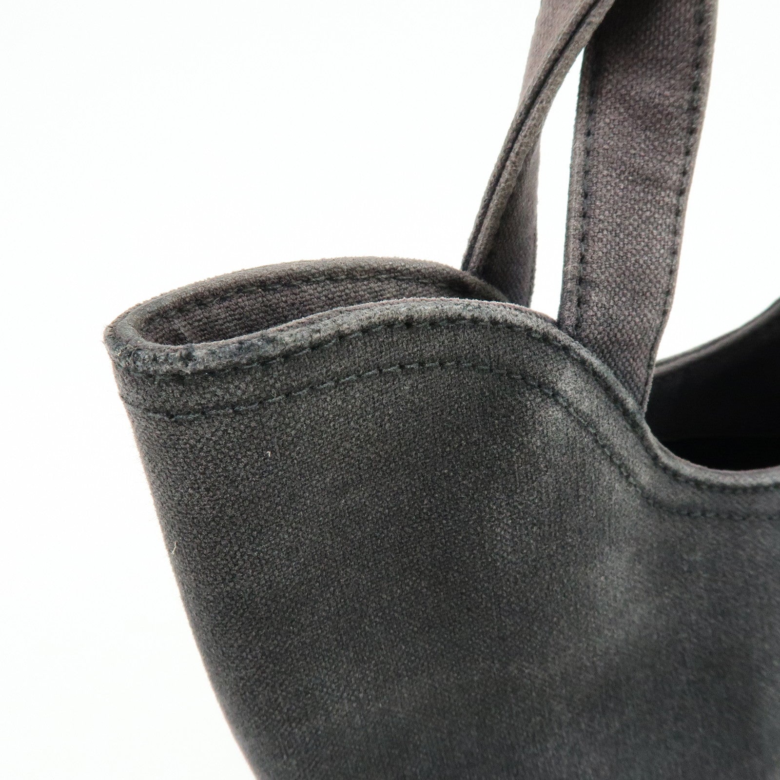 BALENCIAGA WAVE XS Canvas Hand Bag Mini Tote Bag Black 619979