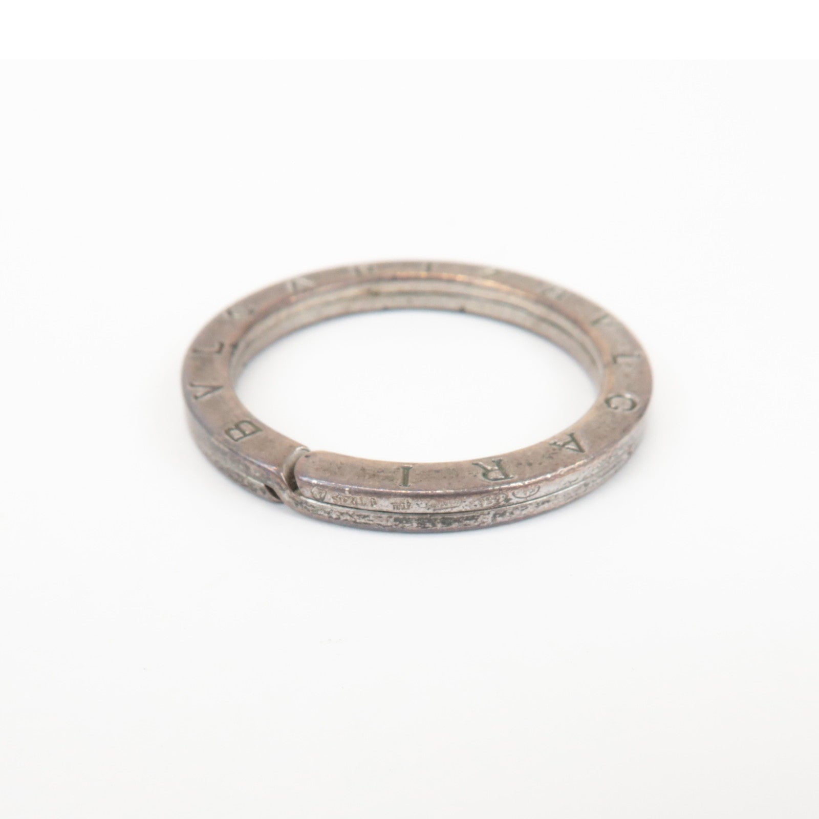 BVLGARI Logo SV925 Key Ring Bag Charm Silver