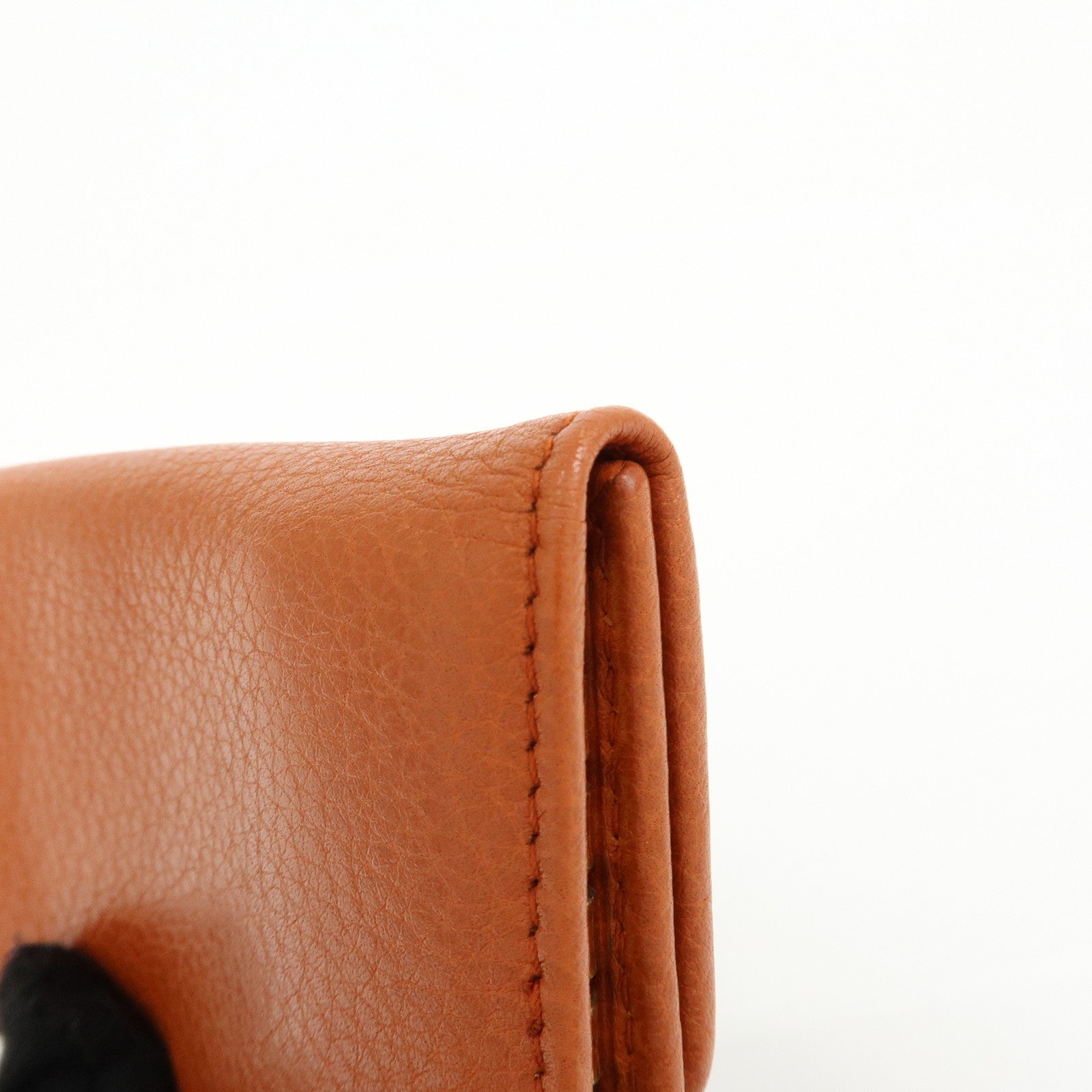 PRADA Leather Key Case Key Chain Key Holder Orange