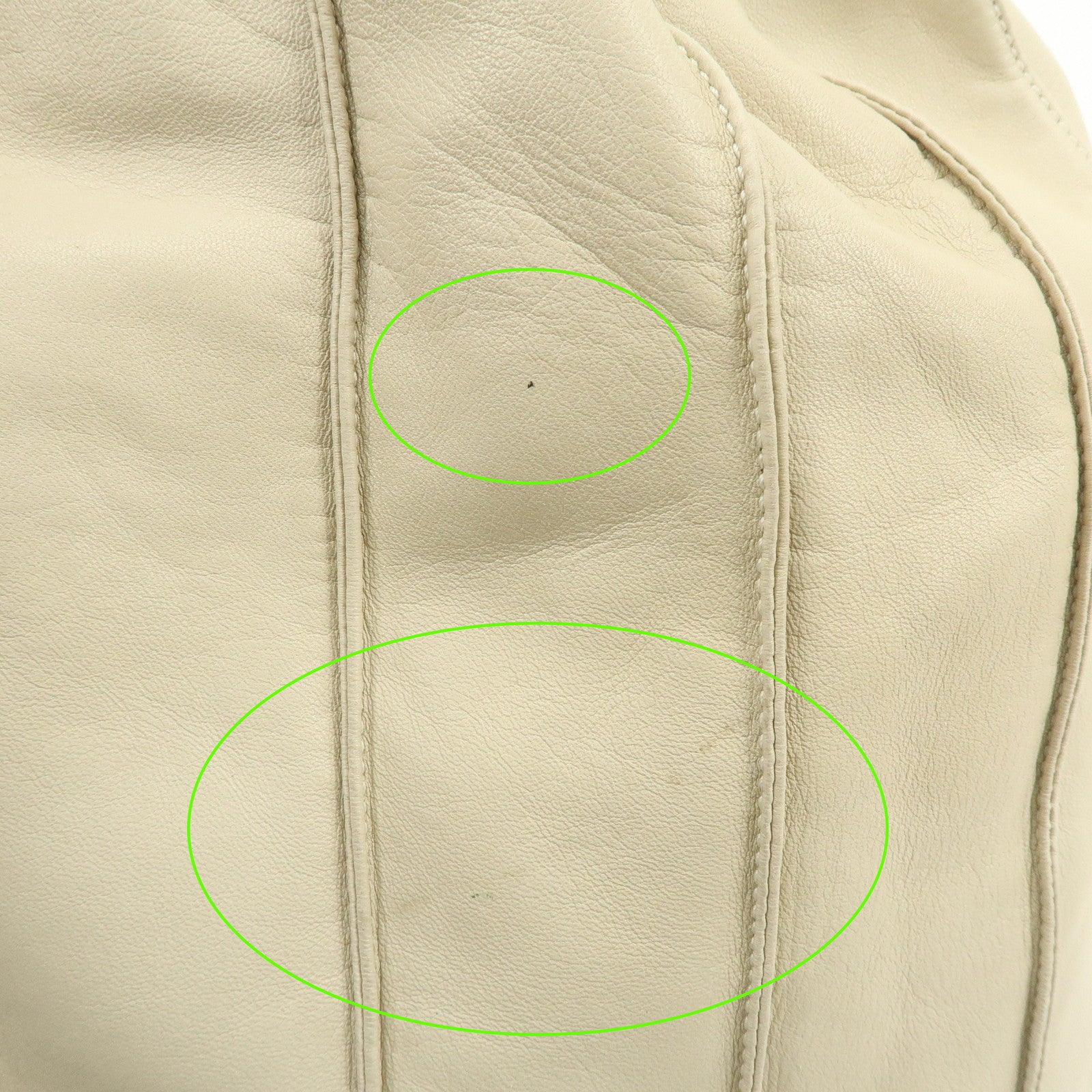 LOEWE Leather Drawstring Shoulder Bag Hand Bag Ivory