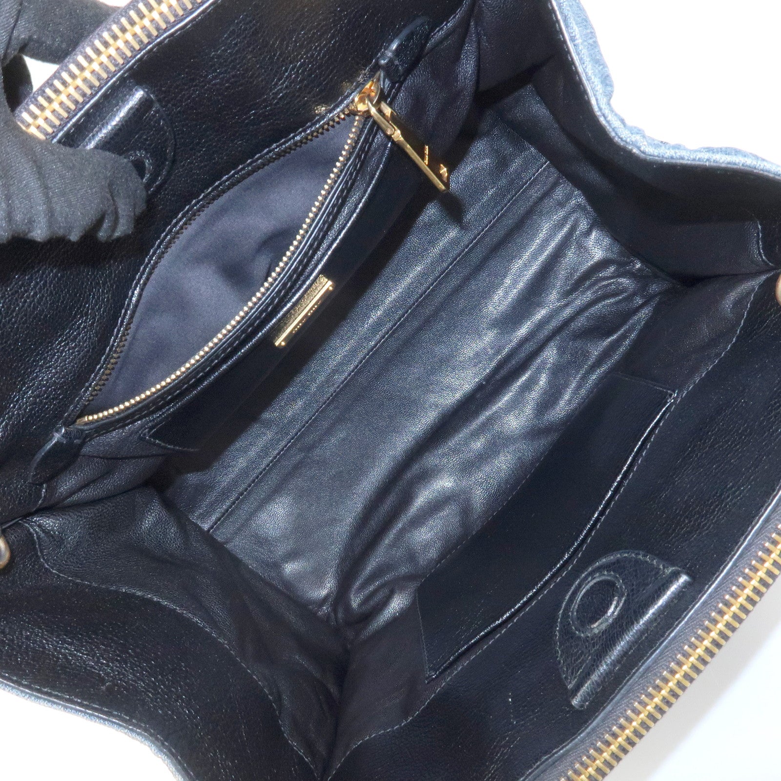 MIU MIU Biker Denim 2Way Hand Bag Shoulder Bag Blue RN1031