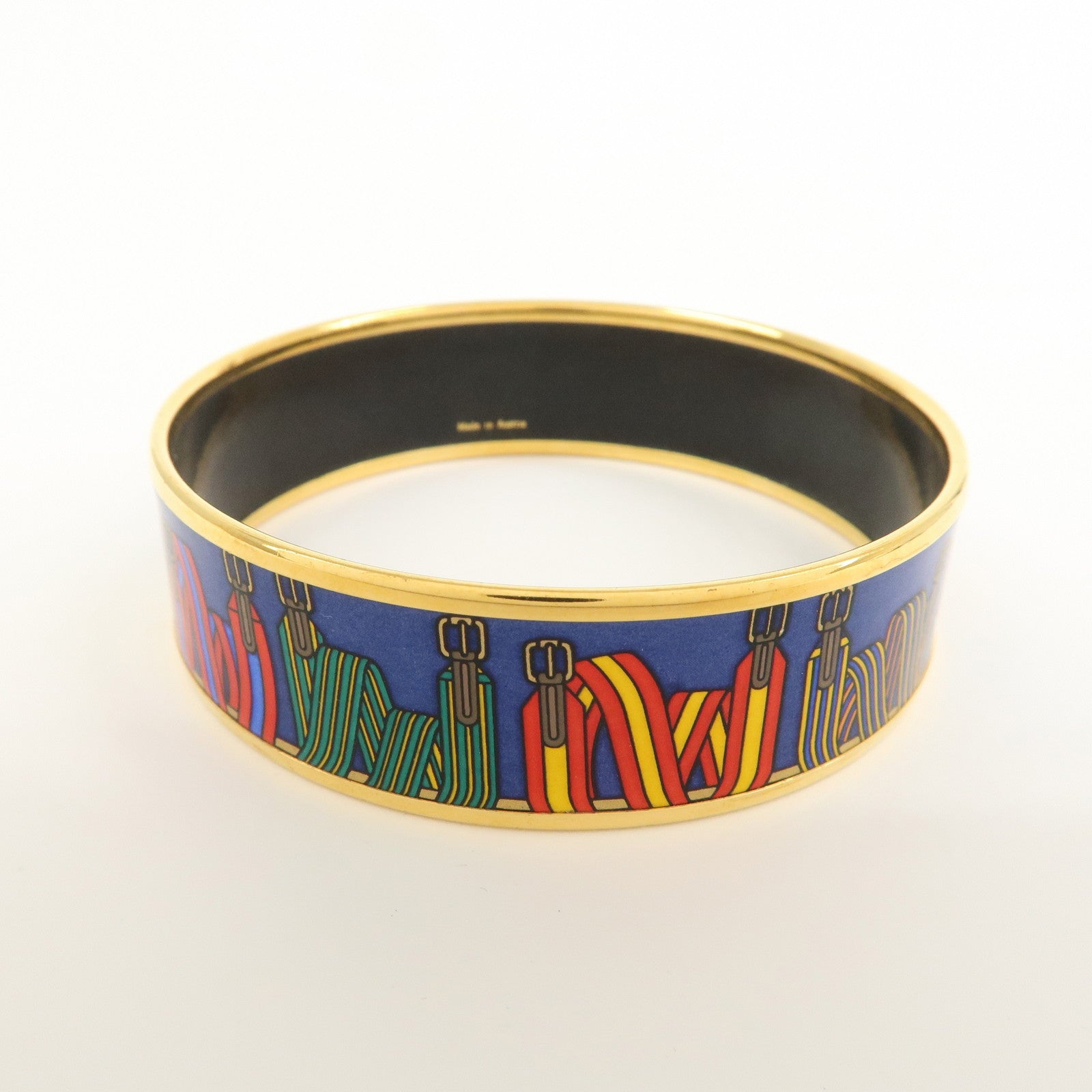 HERMES Email GM Bangle Bracelet Blue Multicolor