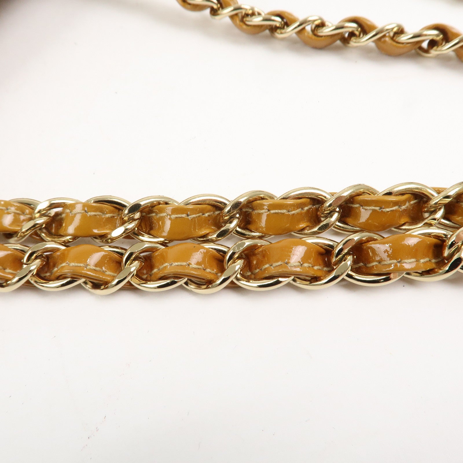 CHANEL COCO Mark Chocolate Bar Patent Leather Chain Shoulder Bag