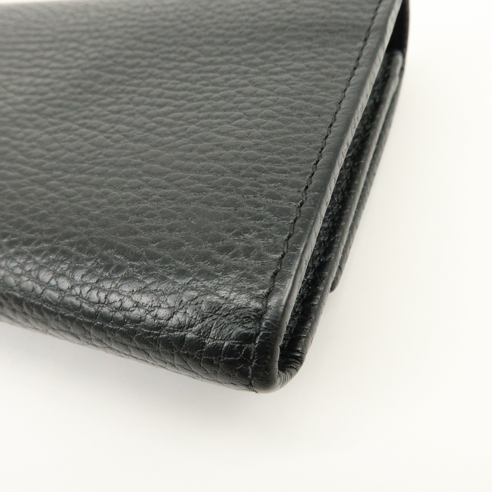 GUCCI GG Marmont Leather Long Wallet Black 456116