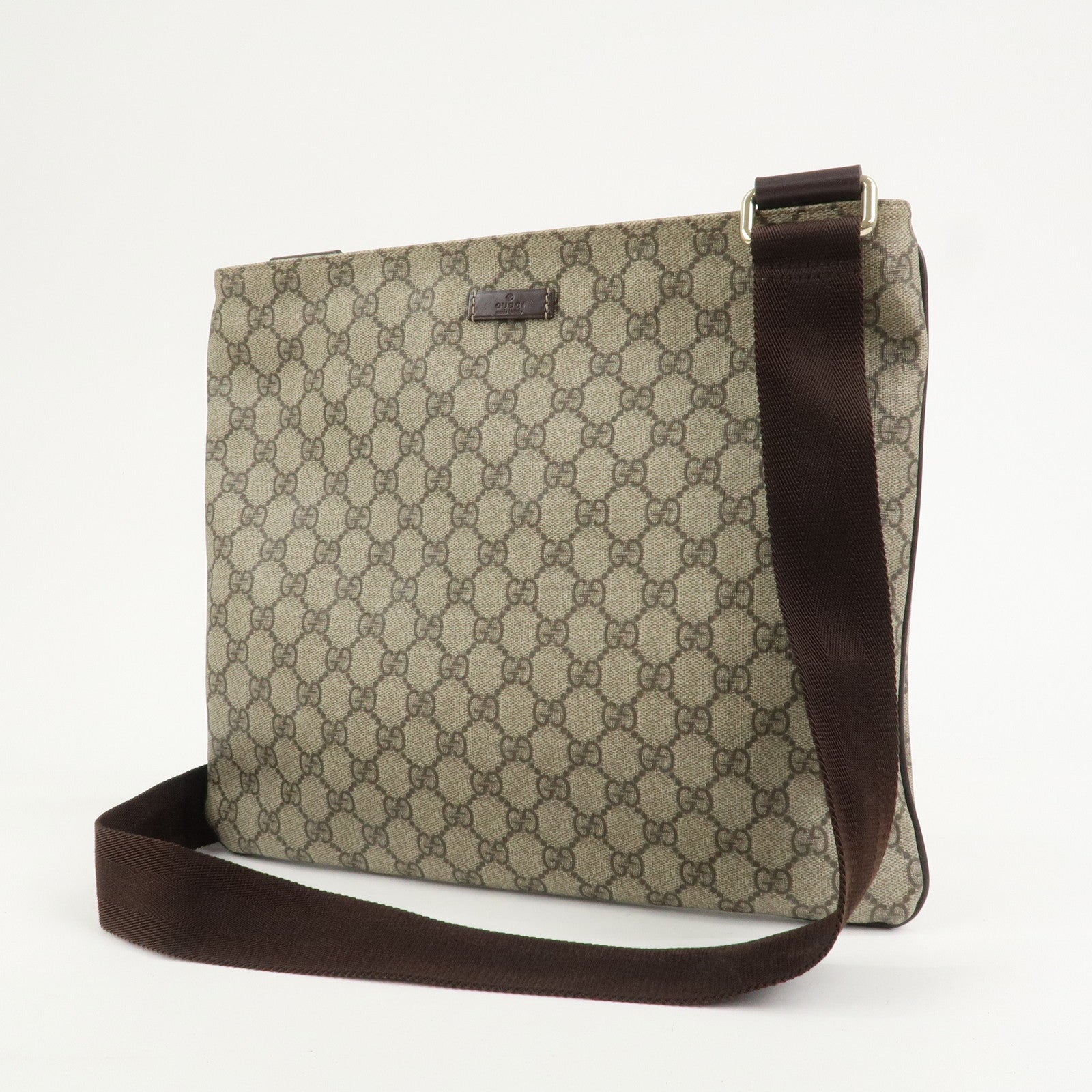 GUCCI GG Supreme Shoulder Bag Crossbody Bag Beige Brown 201446