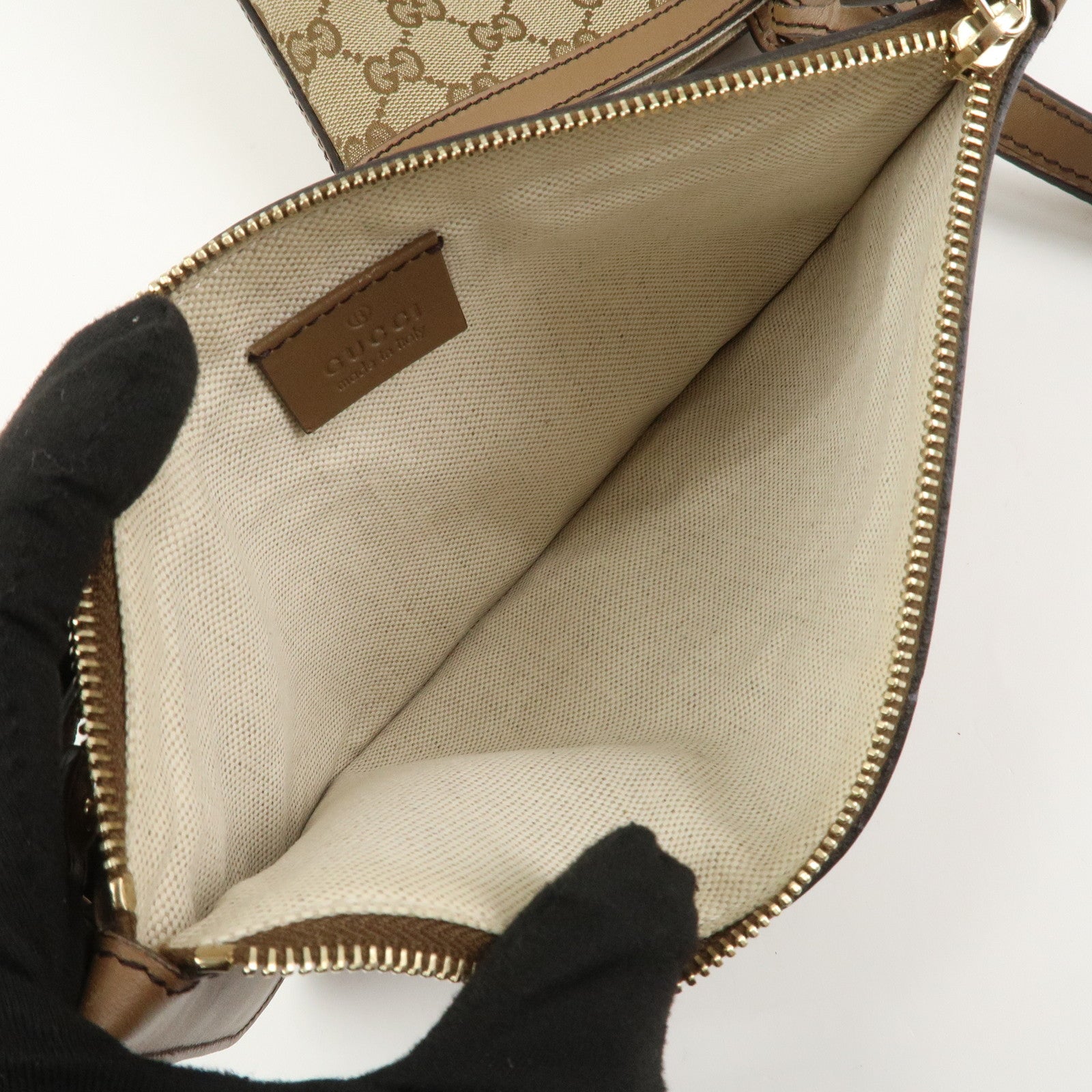 GUCCI GG Monogram Canvas Leather Tote Bag Brown 247209