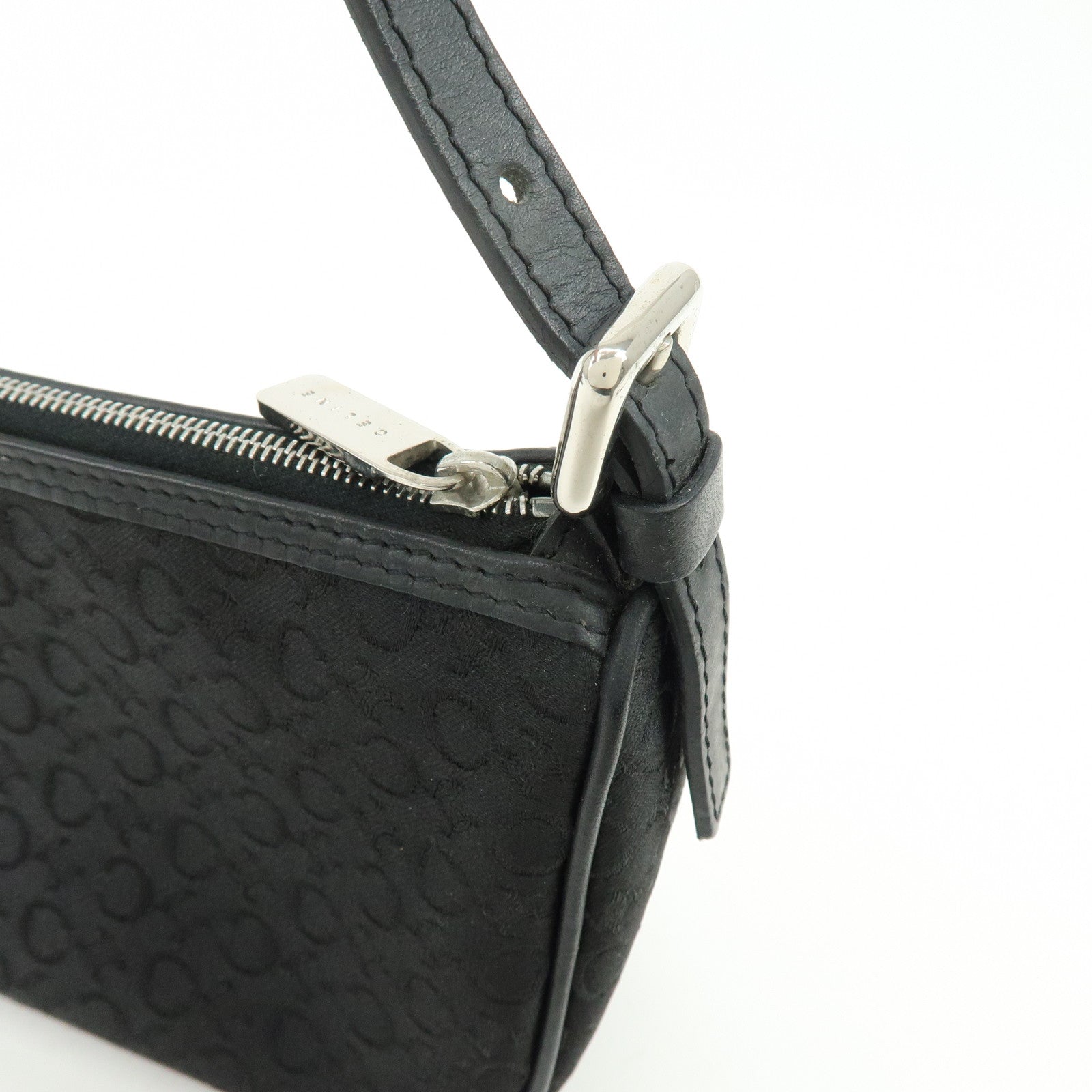 CELINE C Macadam Leather Shoulder Hand Bag Accessory Pouch Black