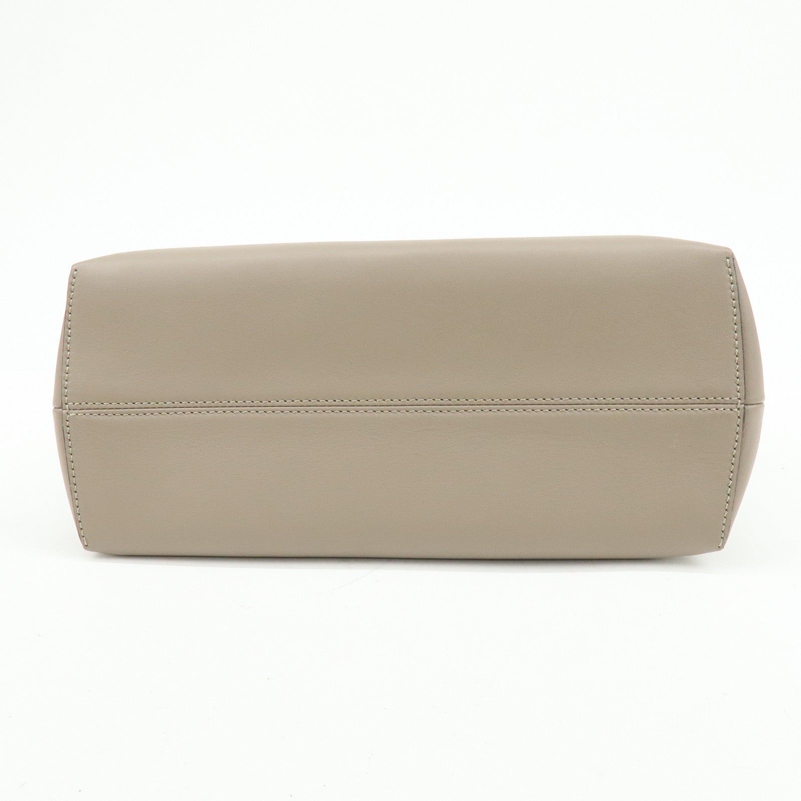 FENDI By The Way Leather 2Way Hand Bag Shoulder Bag Greige 8BL146