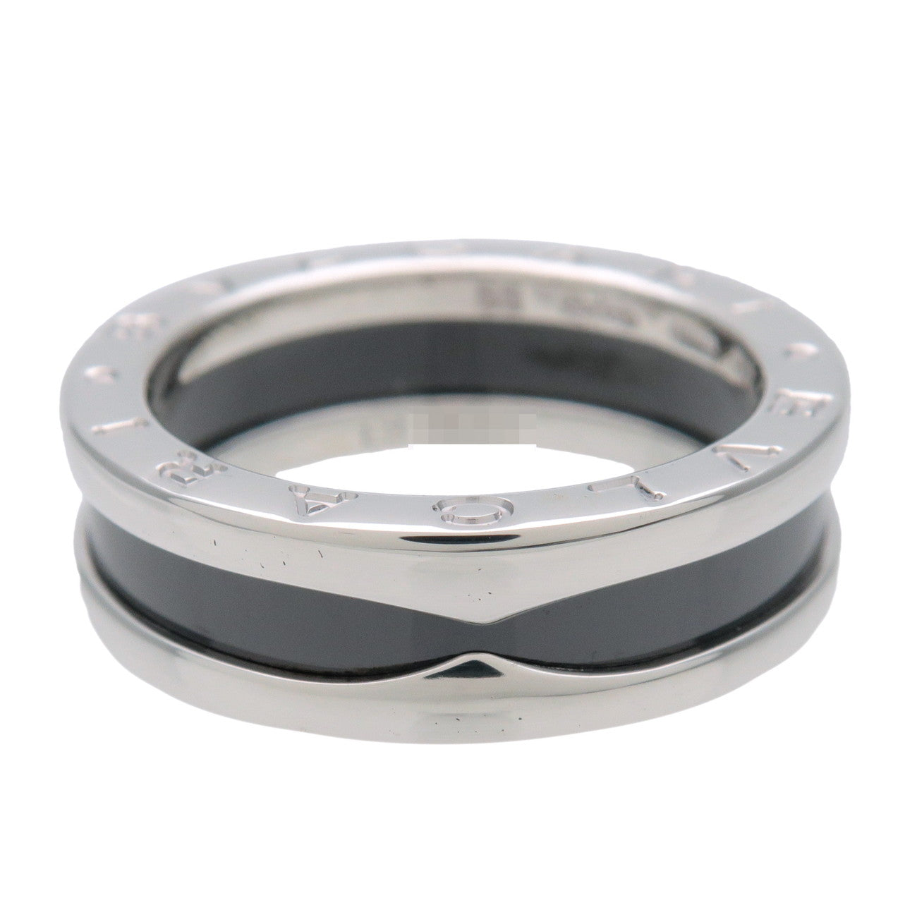 BVLGARI B-Zero1 Save the Children Ring SV925 Black Ceramic #55 US7