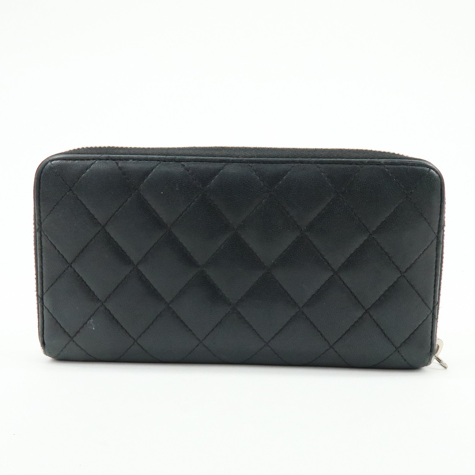 CHANEL Matelasse COCO Mark Round Zippy Long Wallet Black A50097