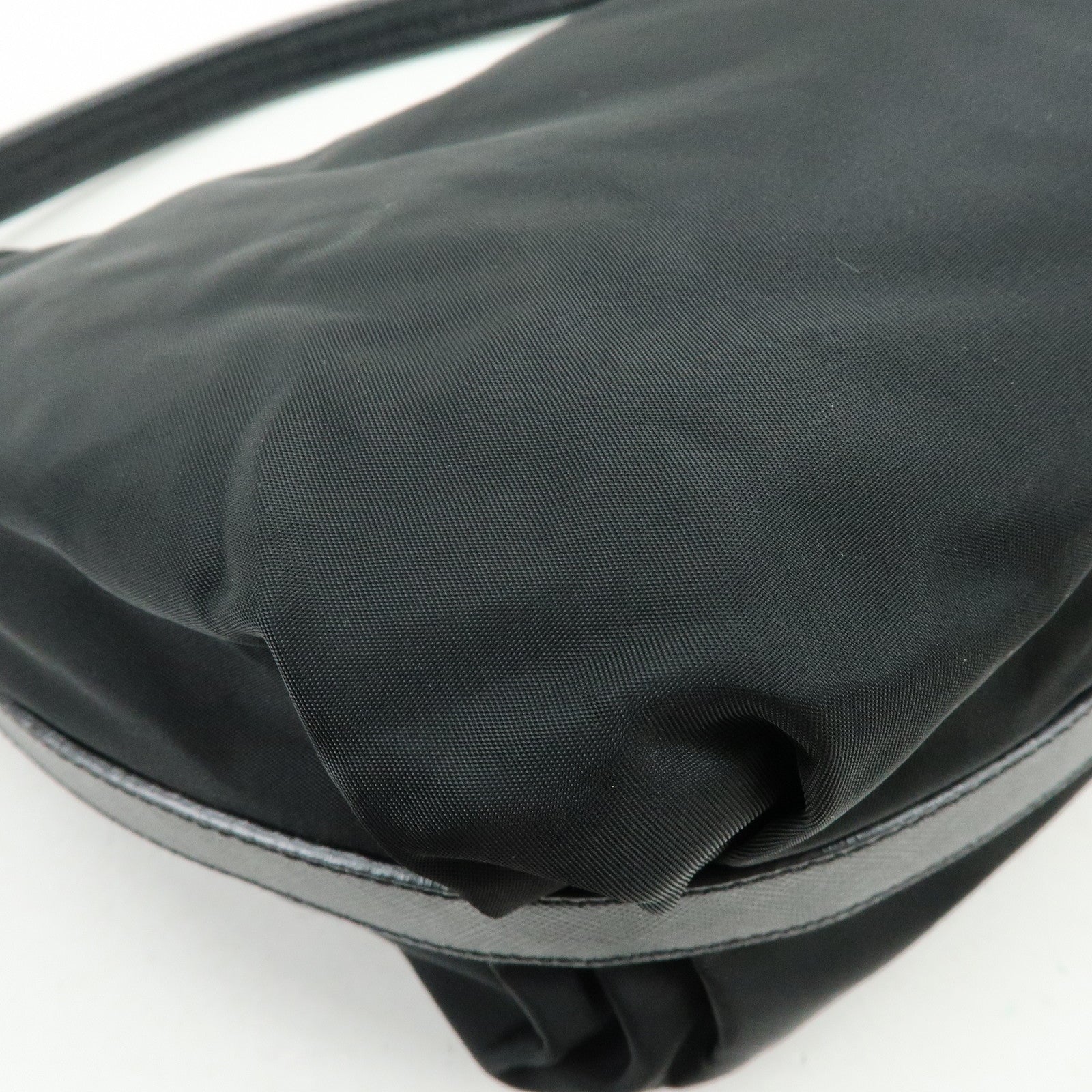 PRADA Triangle Logo Nylon Saffiano Leather Shoulder Bag BR3332