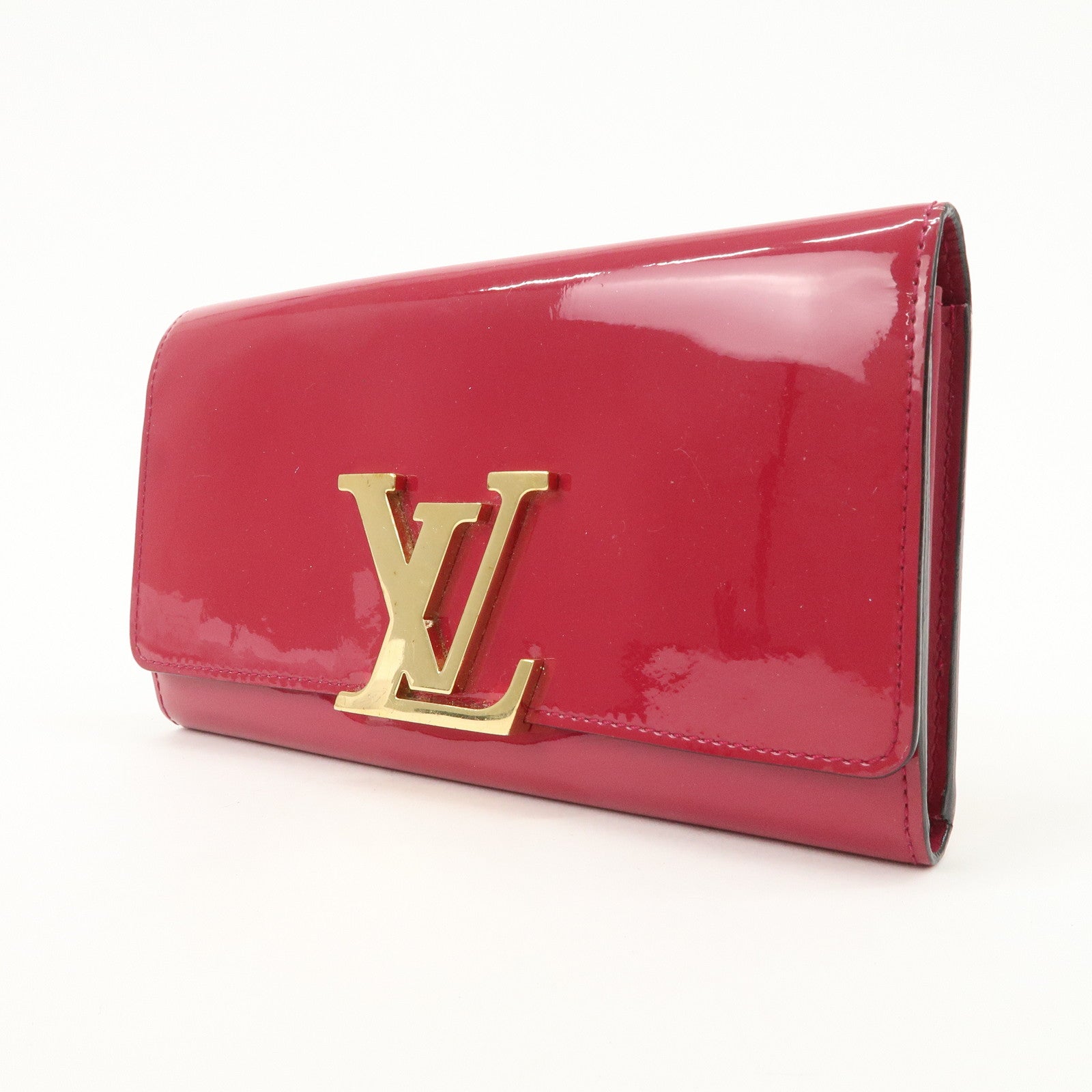 Louis Vuitton Vernis Leather Louise GM Clutch Bag Wallet Rose Indien M61317