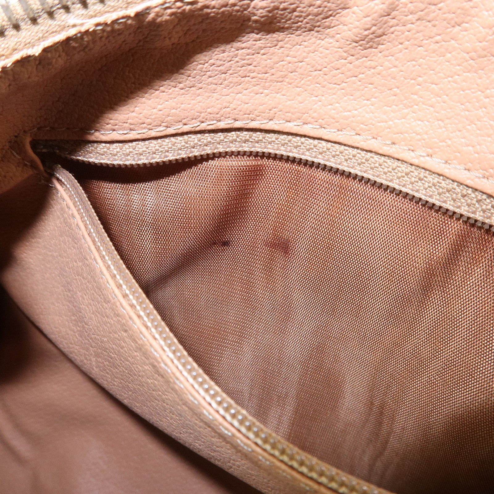 CELINE Macadam Canvas Leather Boston Bag Tote Bag Brown