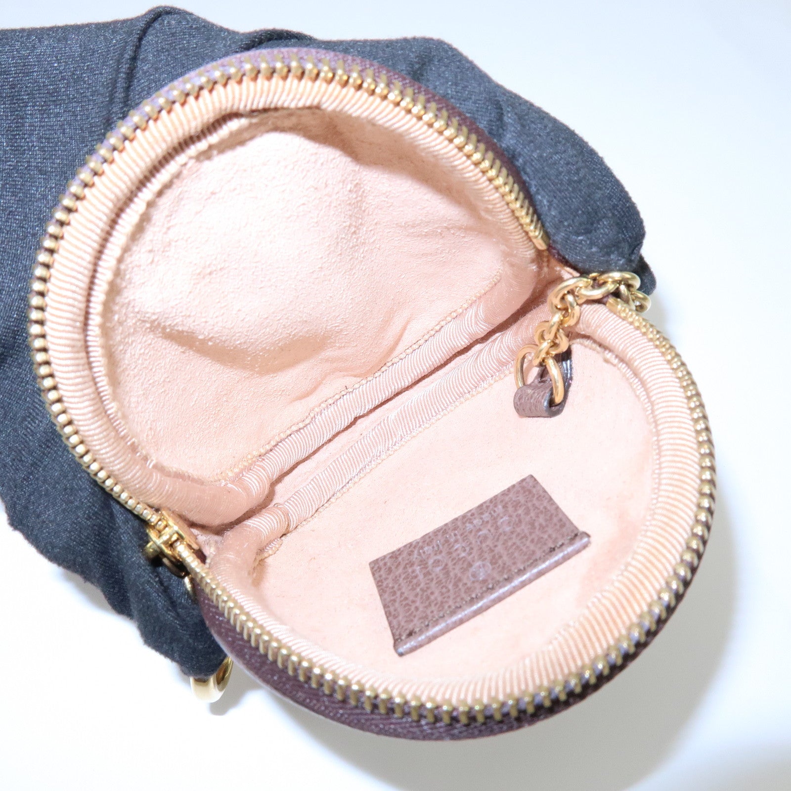 GUCCI Ophidia Sherry GG Supreme Leather Key Case Coin Case 574840