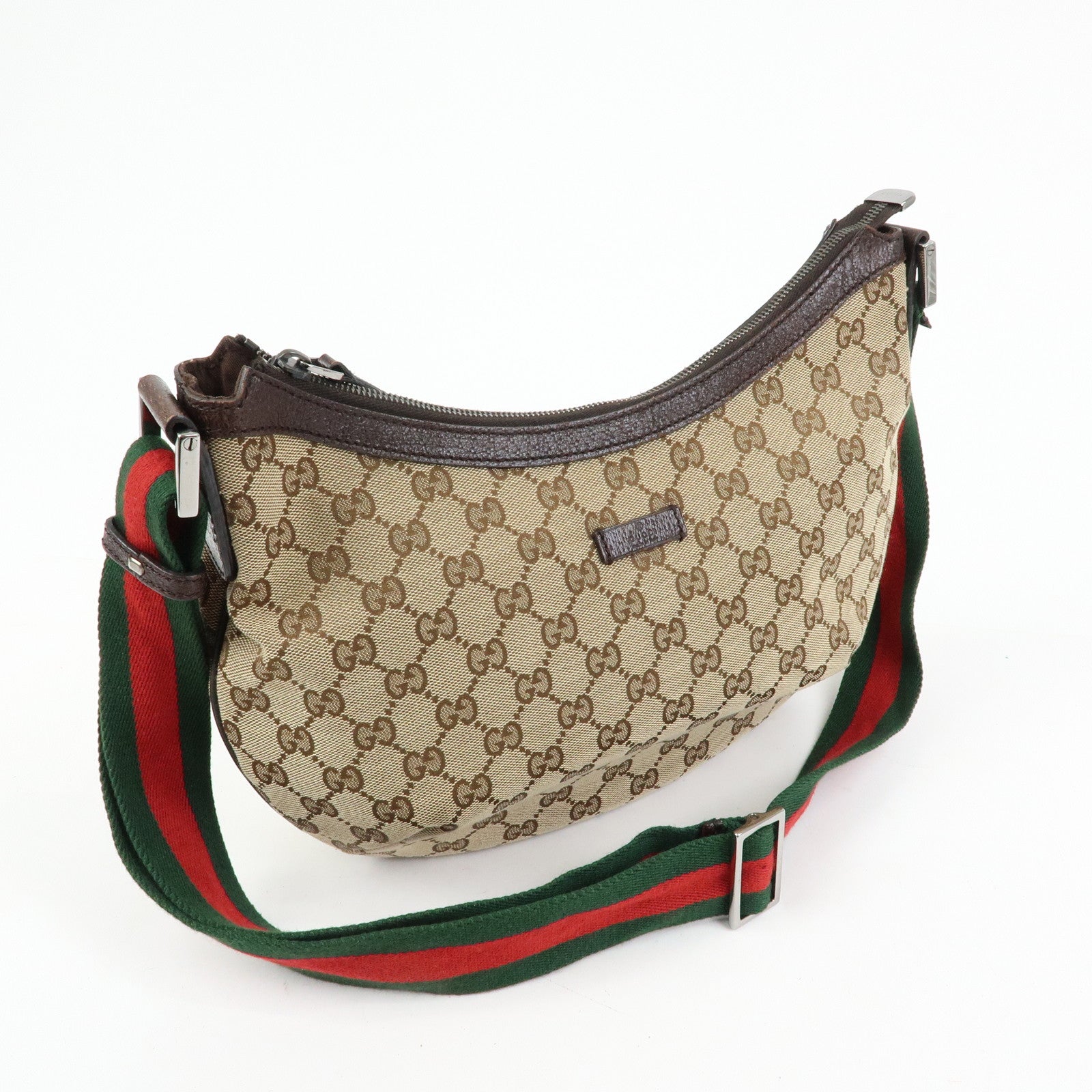 GUCCI Sherry GG Canvas Shoulder Crossbody Bag Beige Brown 181092
