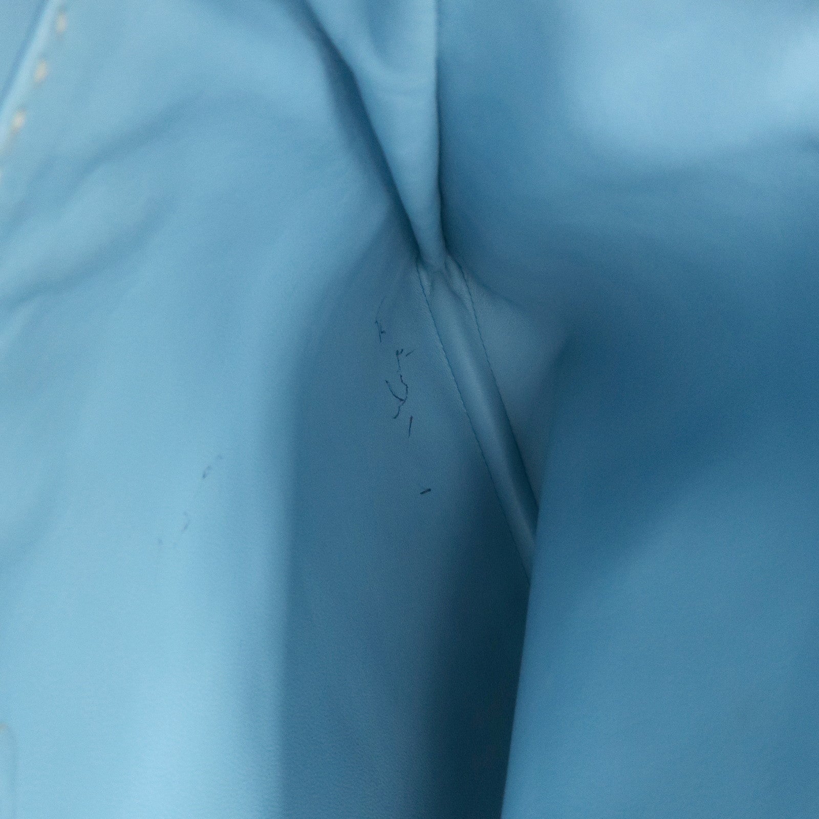 HERMES Lamb Skin Clou de Selle Shoulder Bag Crossbody Bag Blue