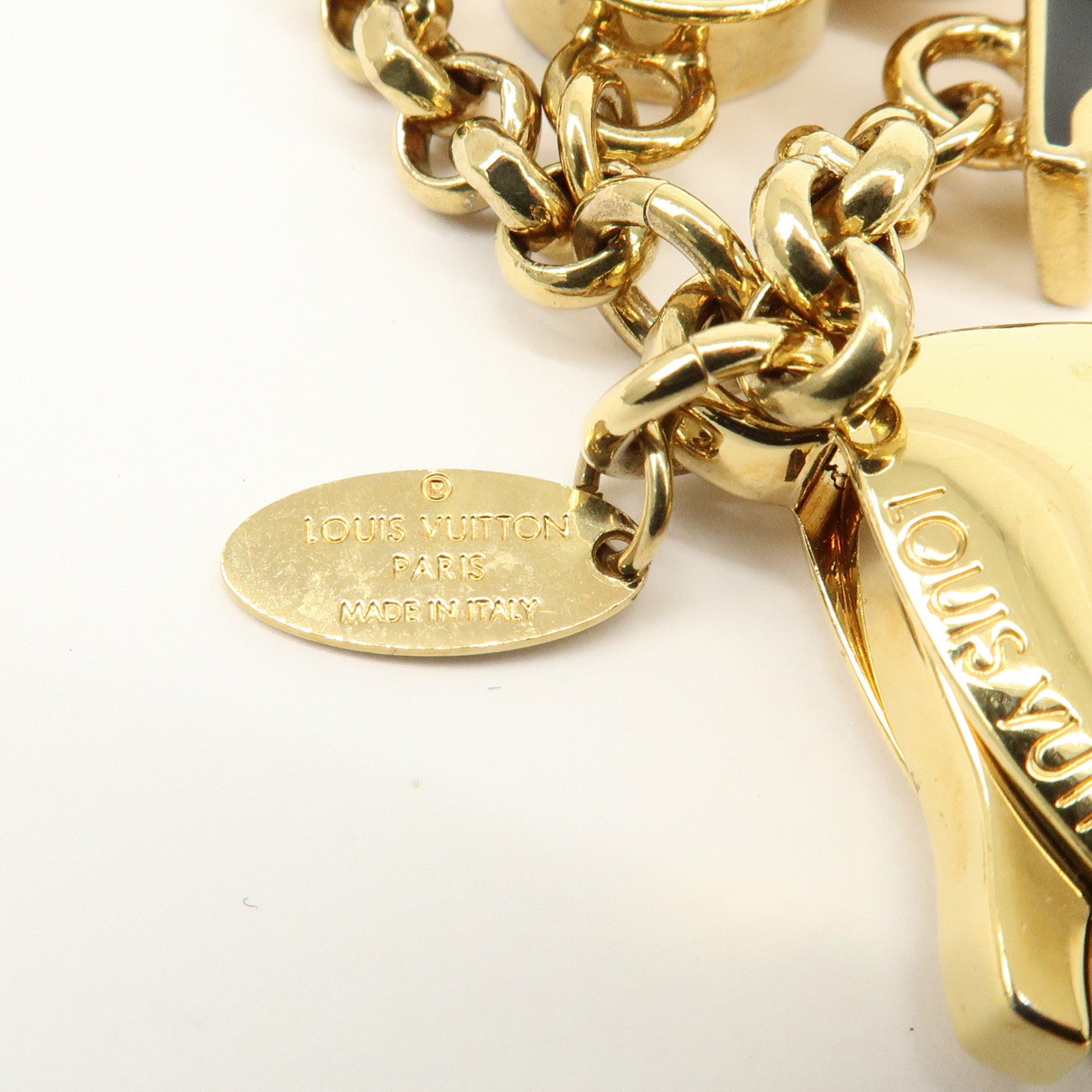 Louis Vuitton Fleur de Monogram Key Chain Bag Charm Gold M67119