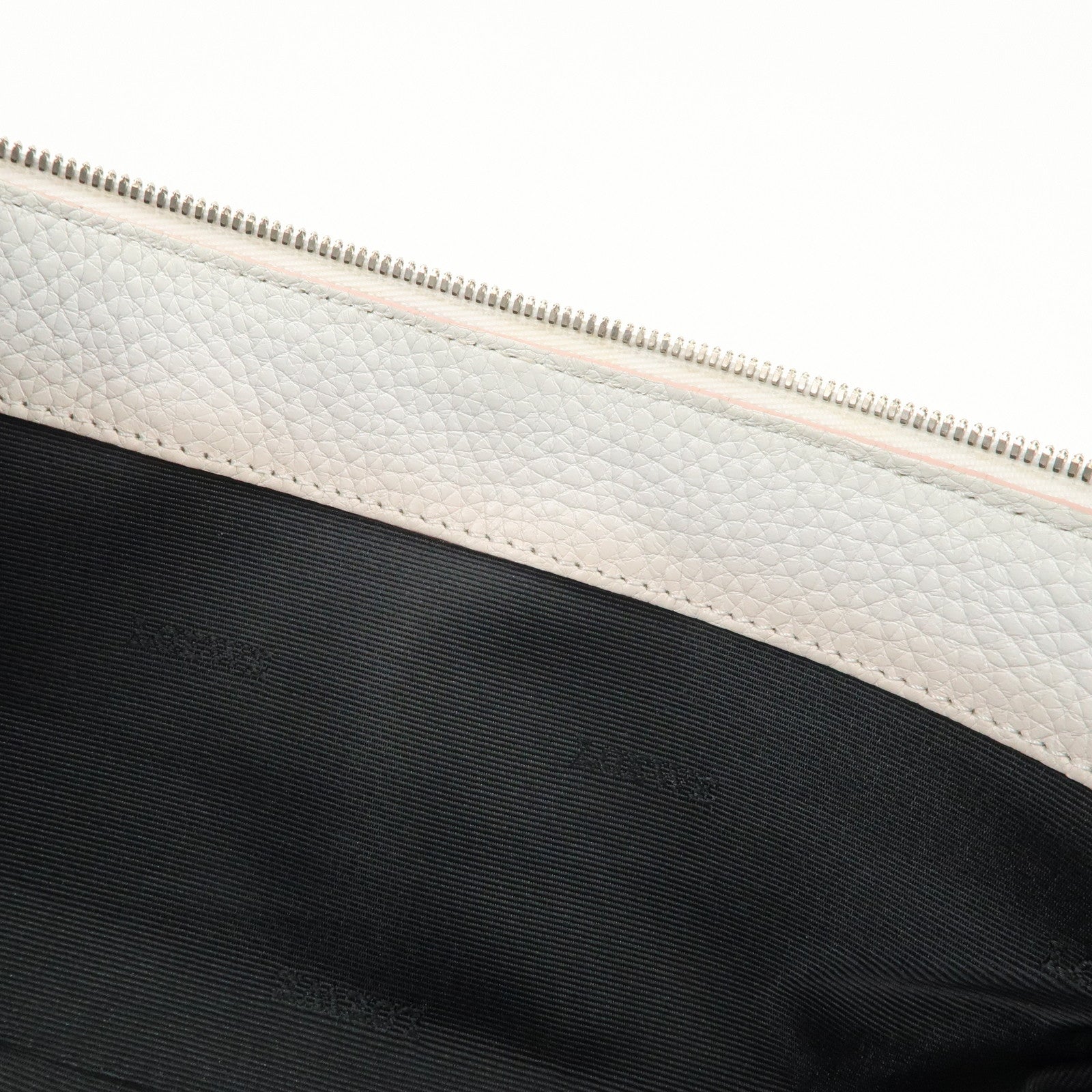 LOEWE Senda Leather Shoulder Bag Hand Bag Half Moon White