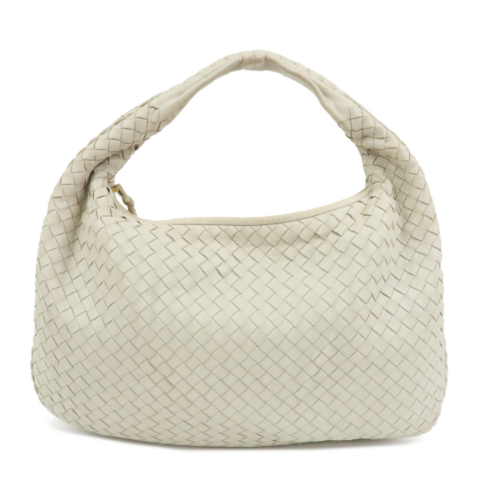 BOTTEGA VENETA Intrecciato Leather Shoulder Bag Hand Bag Ivory