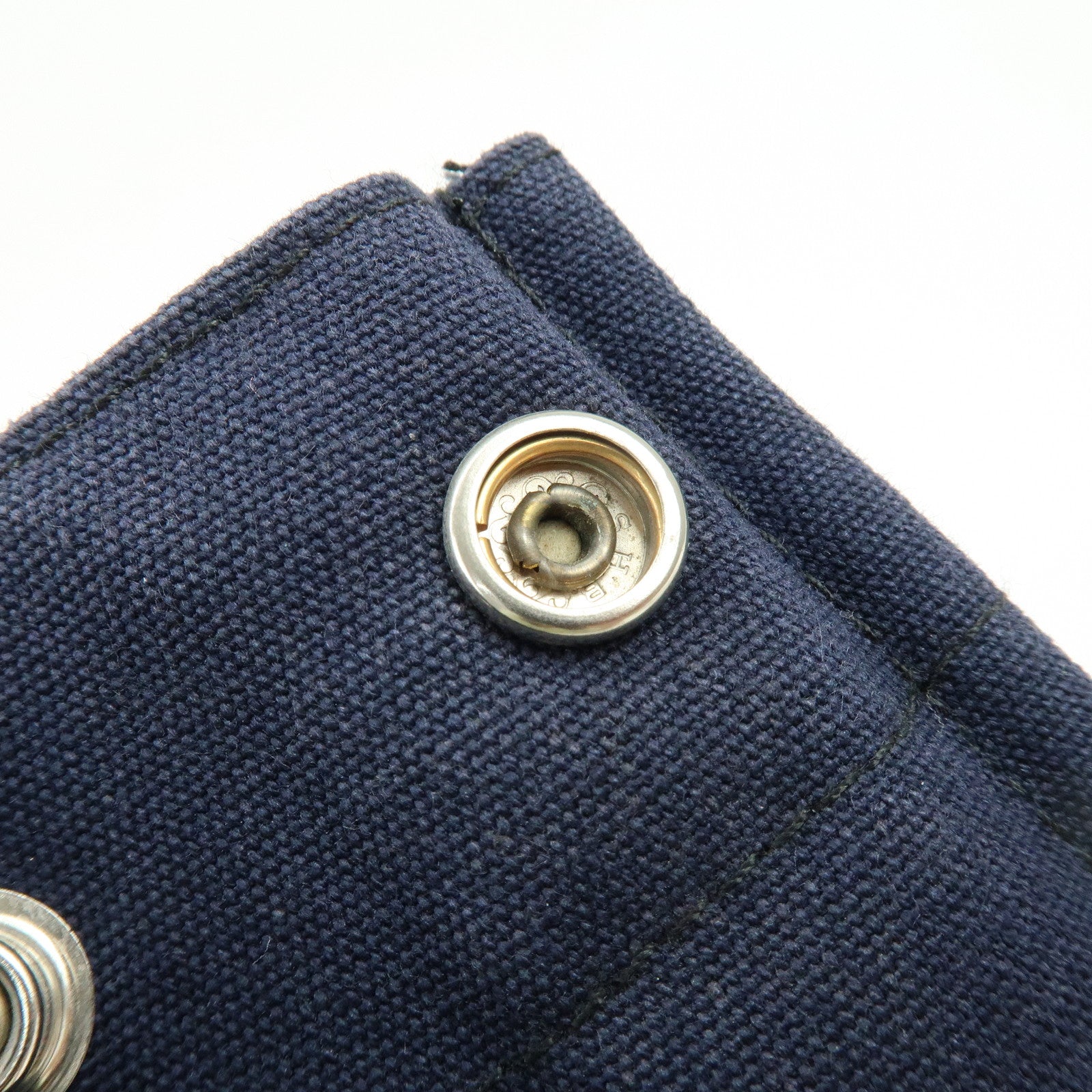 HERMES Fourre Tout MM Canvas Tote Bag Hand Bag Navy Black