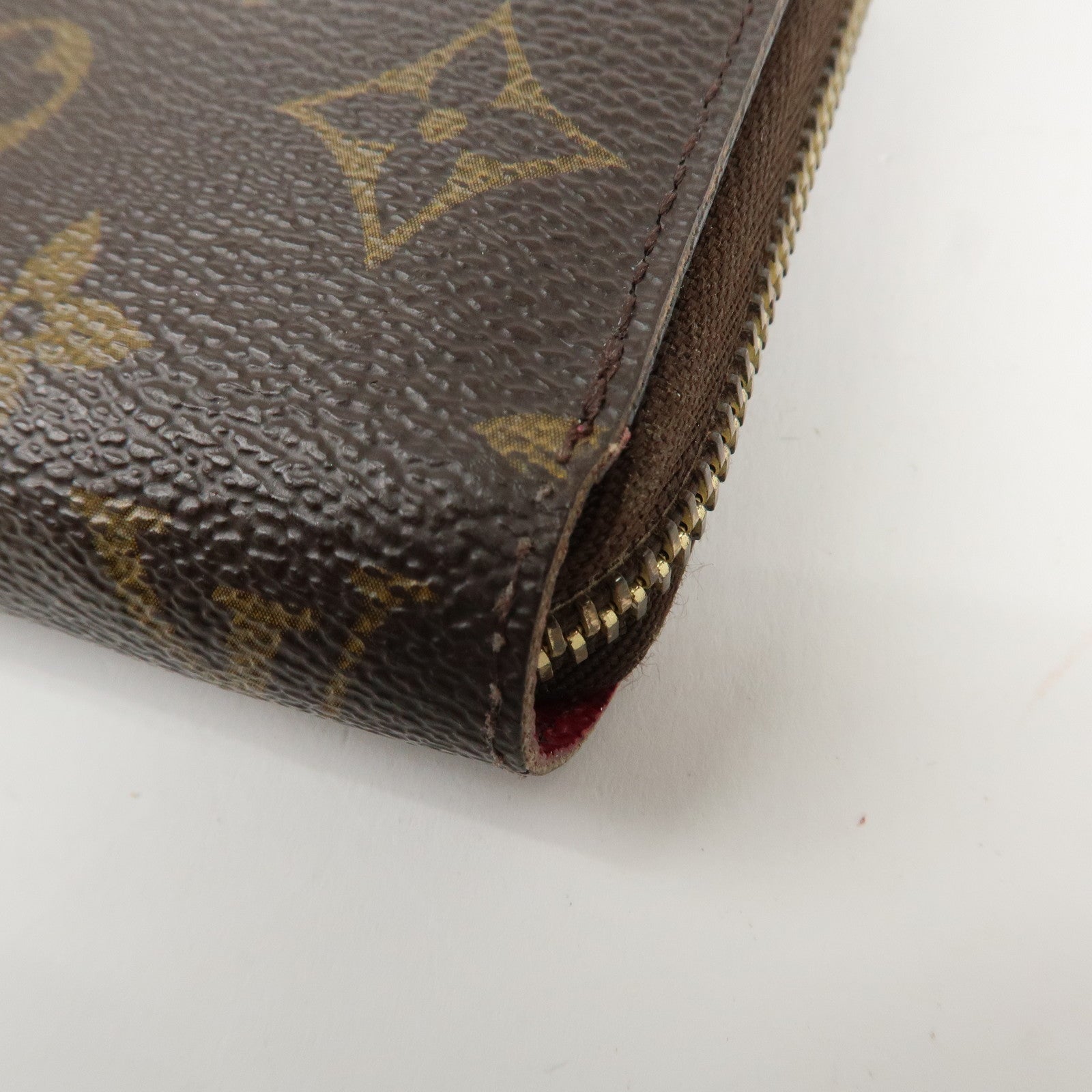 Louis Vuitton Monogram Zippy Long Wallet Brown Fuchsia M41895 Used
