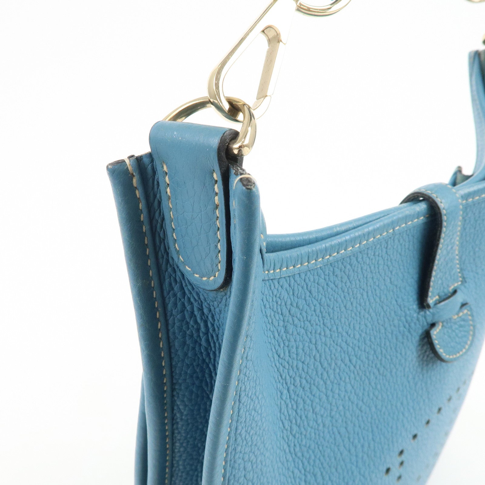 HERMES Taurillon Clemence Canvas Evelyne 3PM L Stamped Shoulder Bag