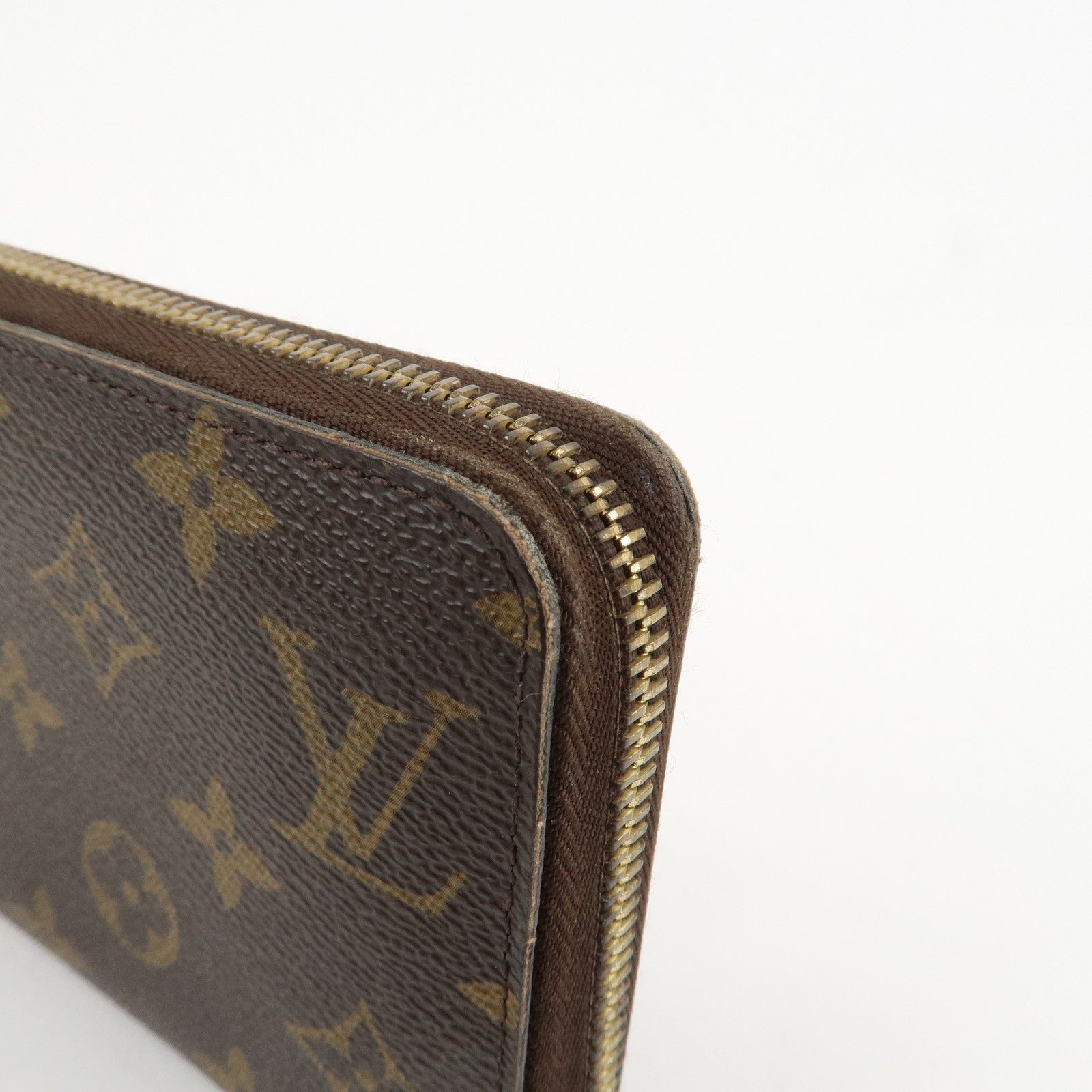 Louis Vuitton Monogram Zippy Long Wallet Brown Fuchsia M41895 Used