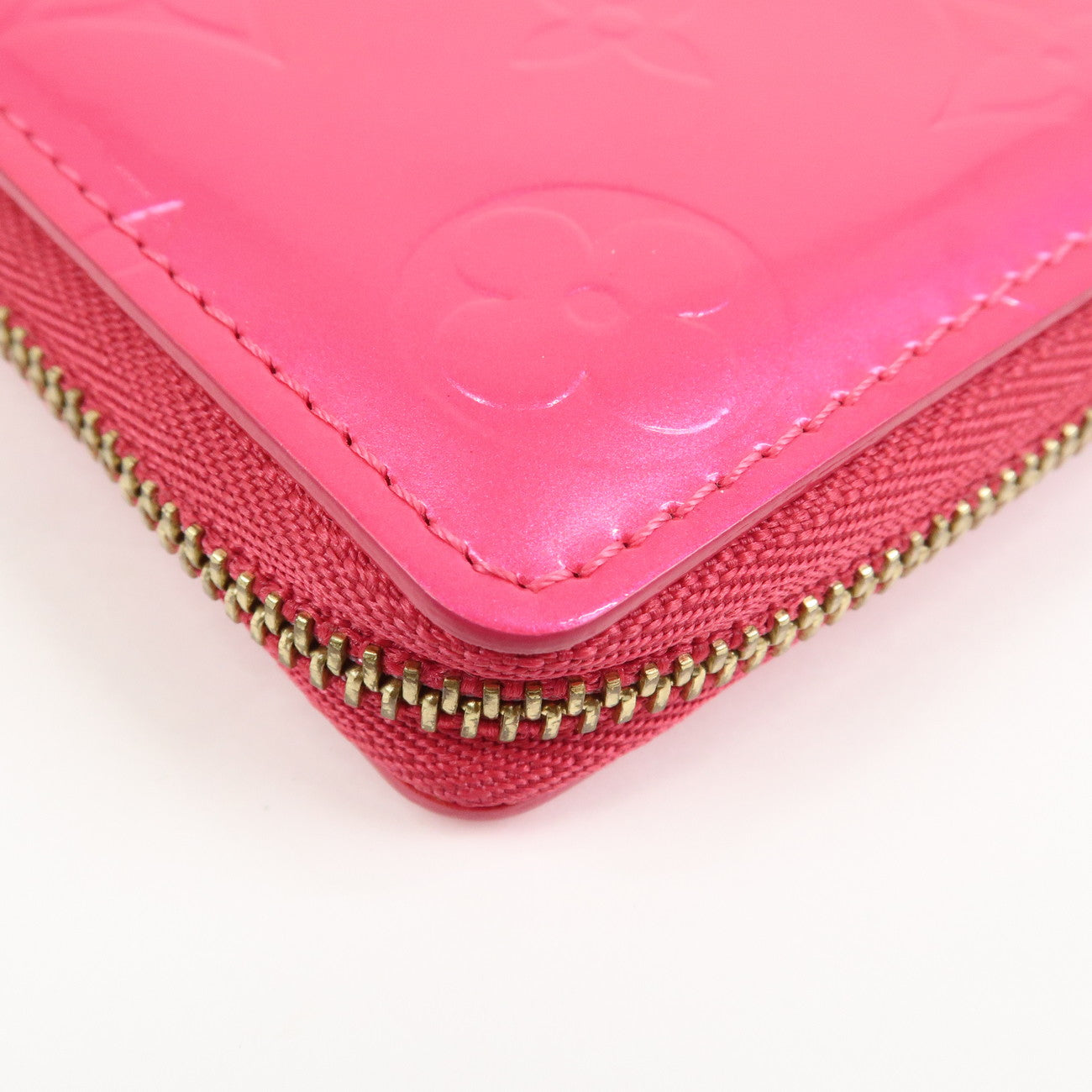Louis Vuitton Monogram Vernis Bloom Zippy Wallet Pink M91238