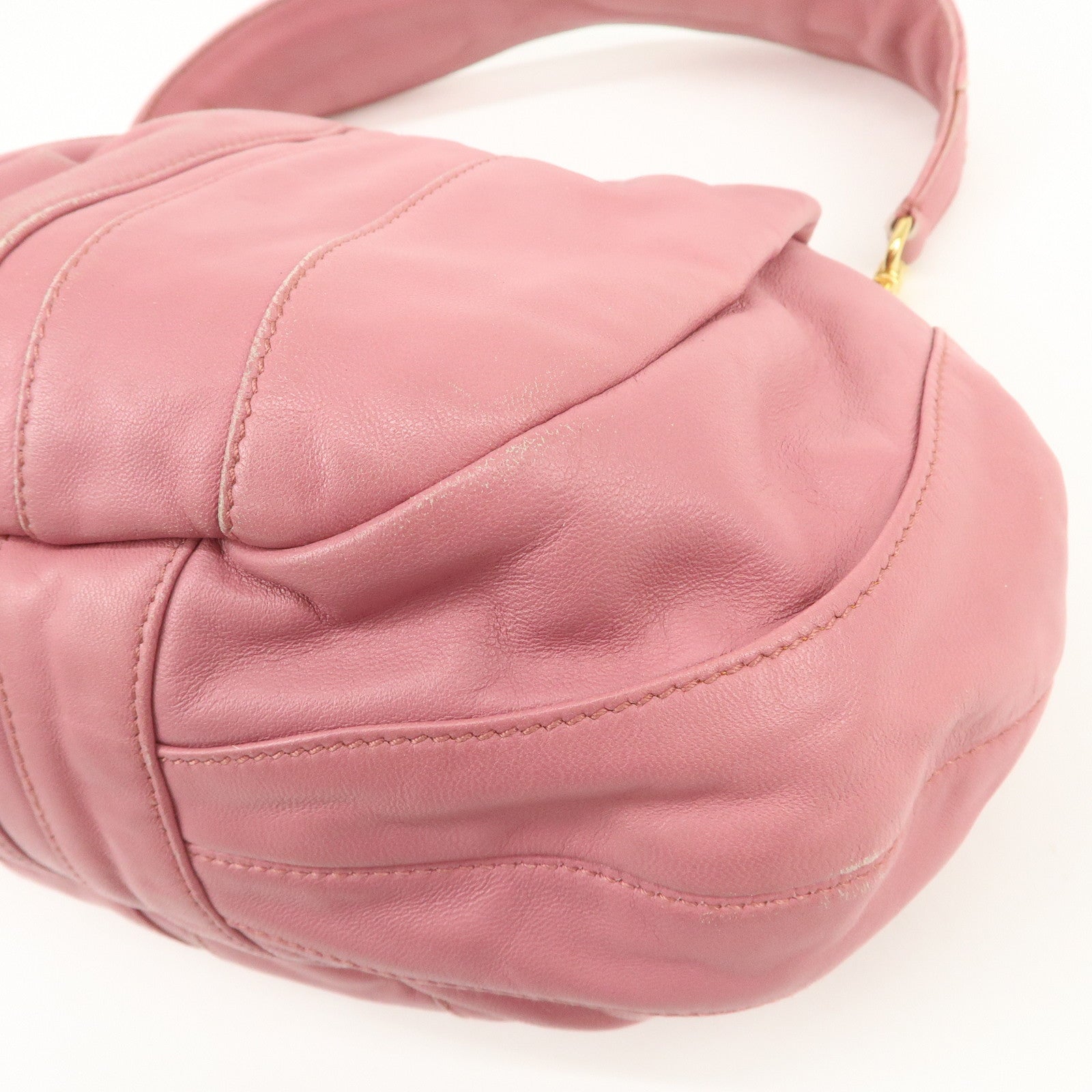 PRADA Leather 2Way Bag Hand Bag Shoulder Bag Pink BN1682