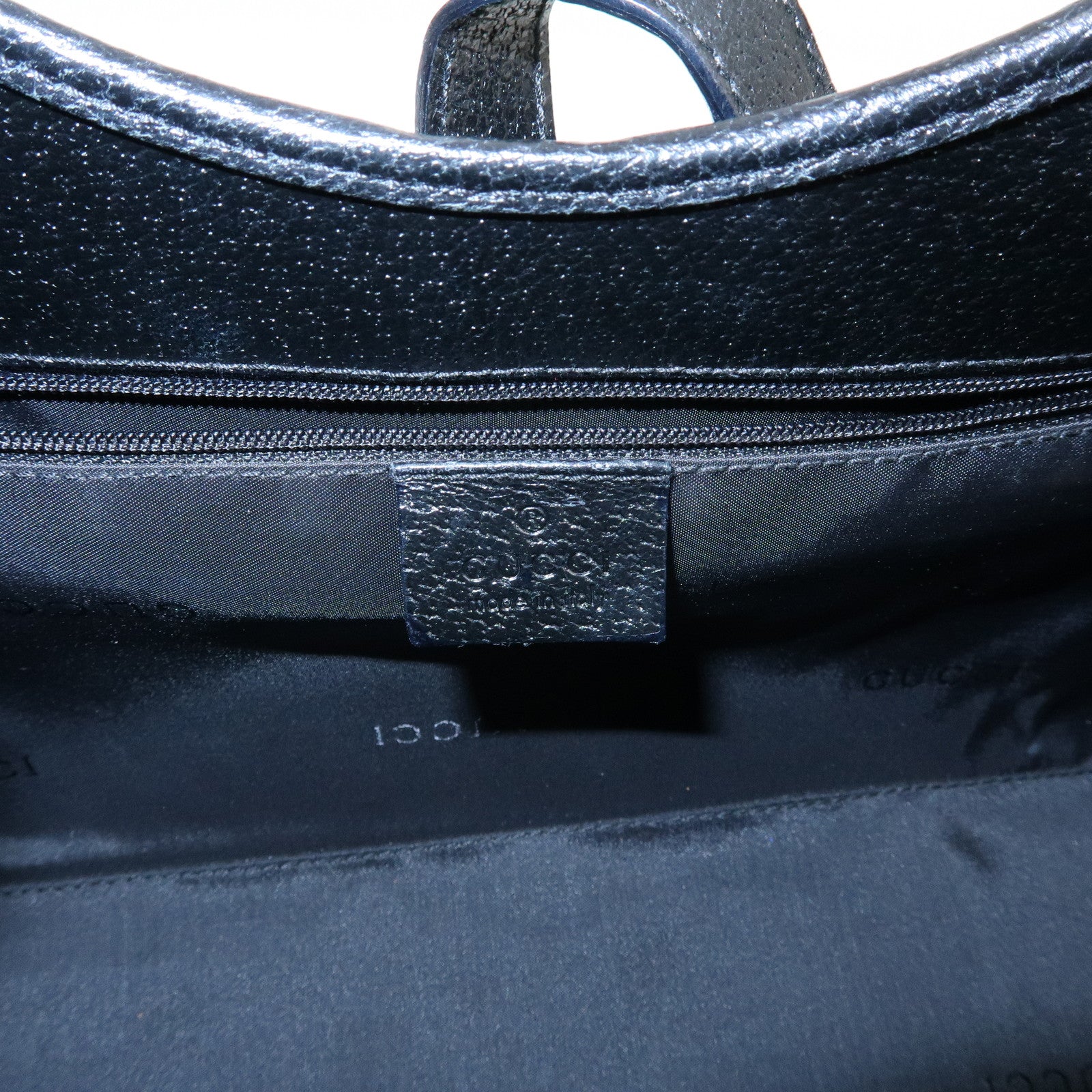 GUCCI Jackie Leather Shoulder Bag Hand Bag Black 002.1067