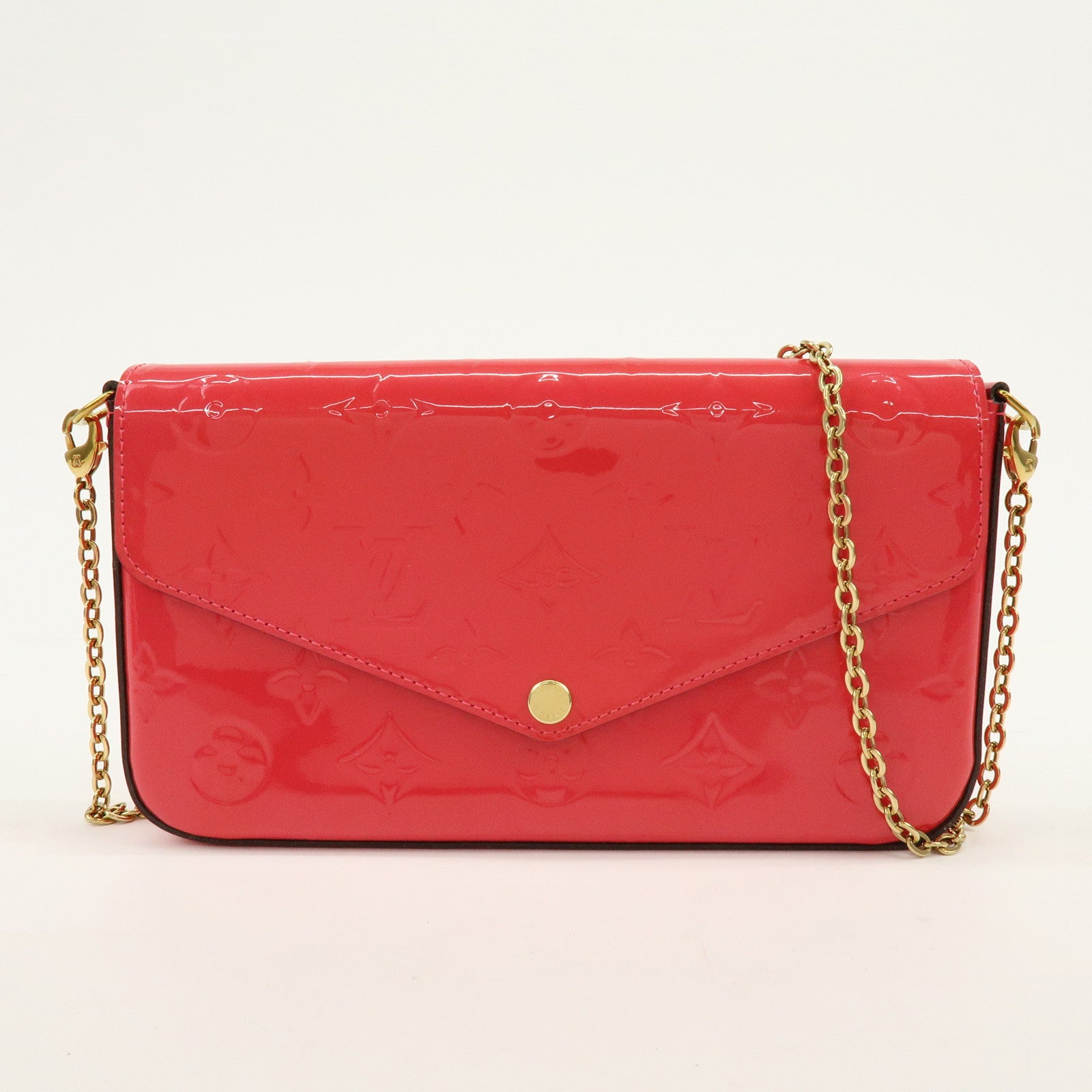 Louis Vuitton Monogram Vernis Leather Pochette Felicie Pink M61787