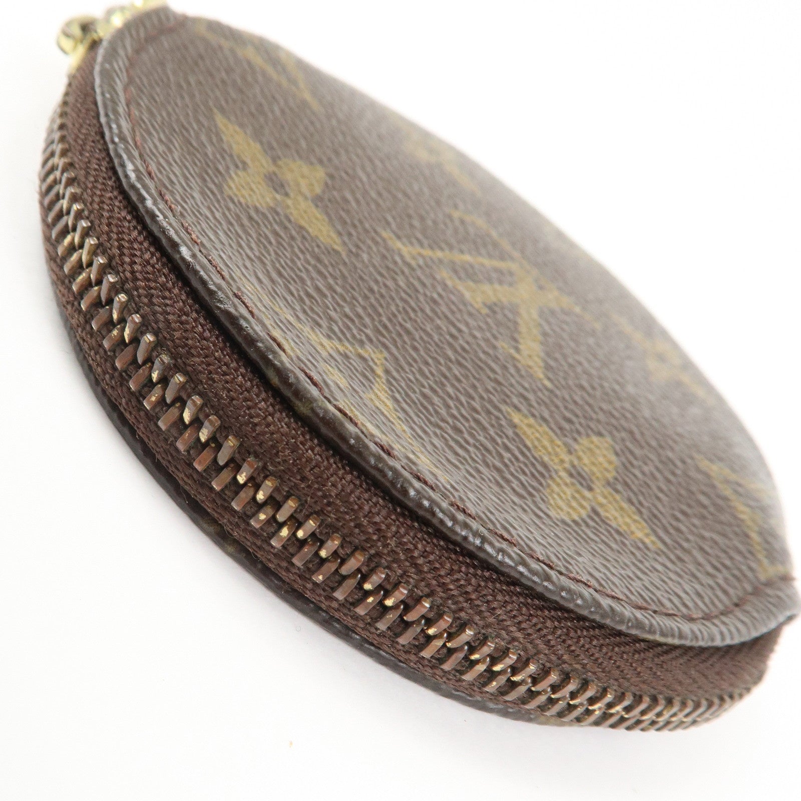Louis Vuitton Monogram Porte Monnaie Rond Coin Case Brown M61926