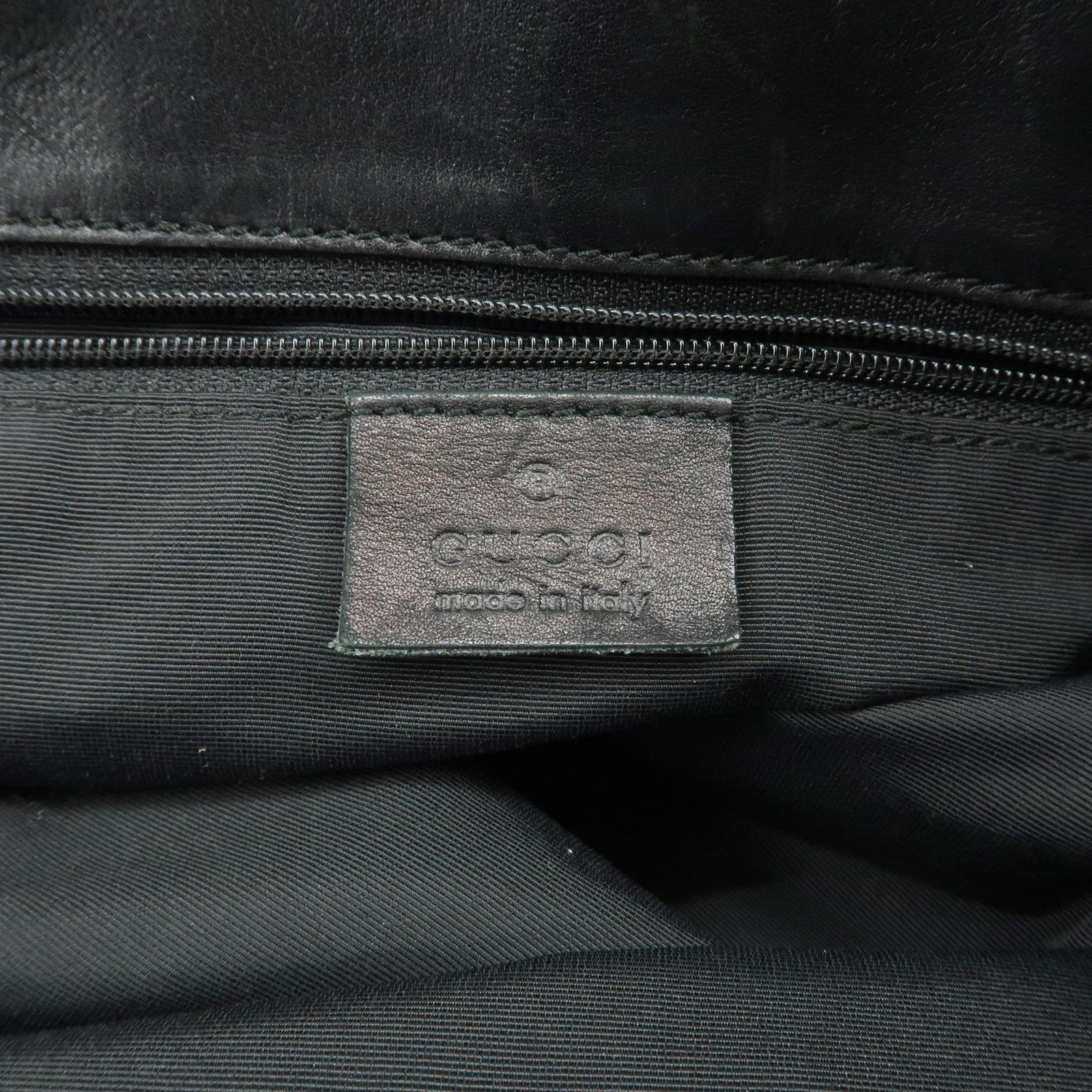 GUCCI GG Monogram Denim Leather Tote Bag Shoulder Bag Black 31243