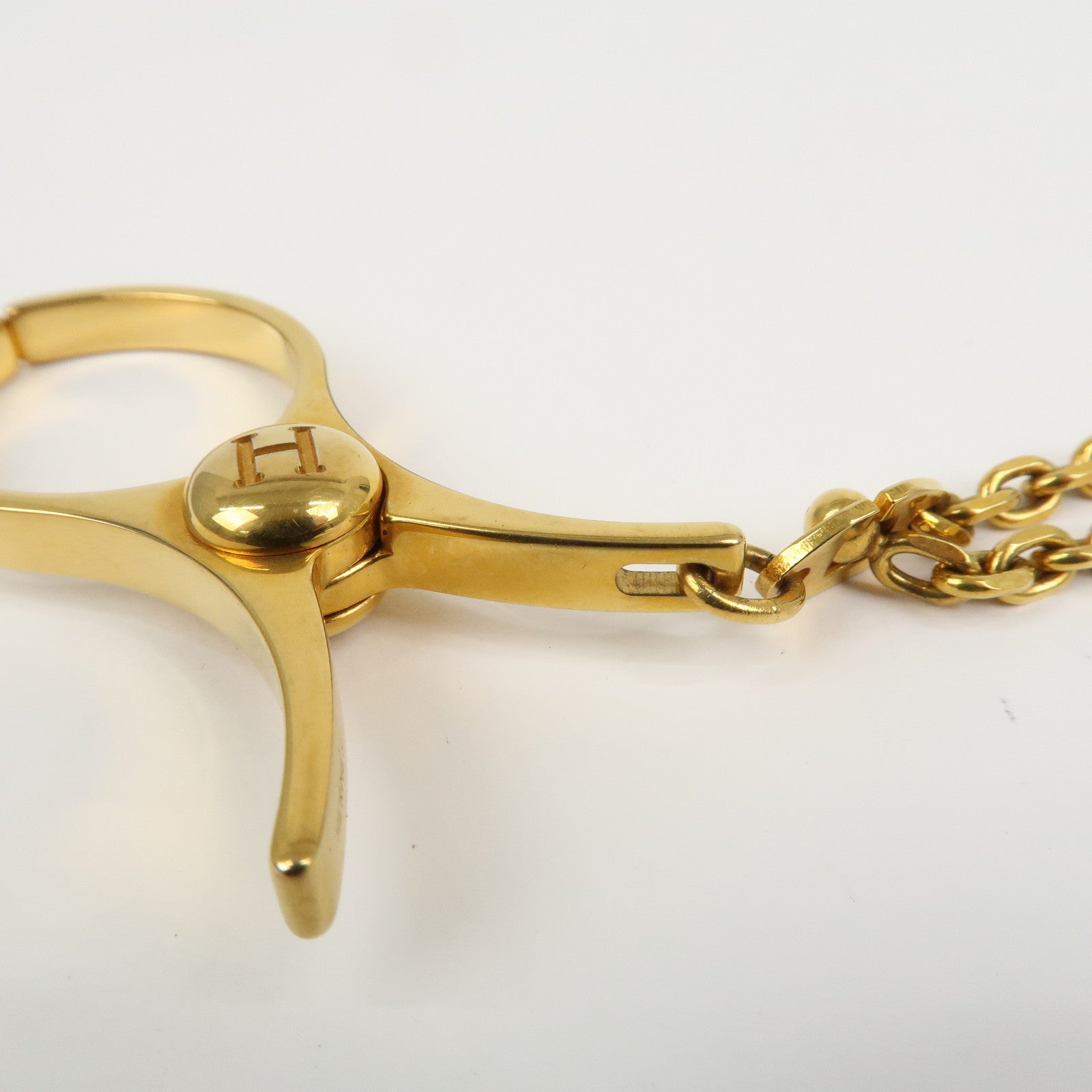 HERMES Filou Metal Glove Clip Glove Holder Gold